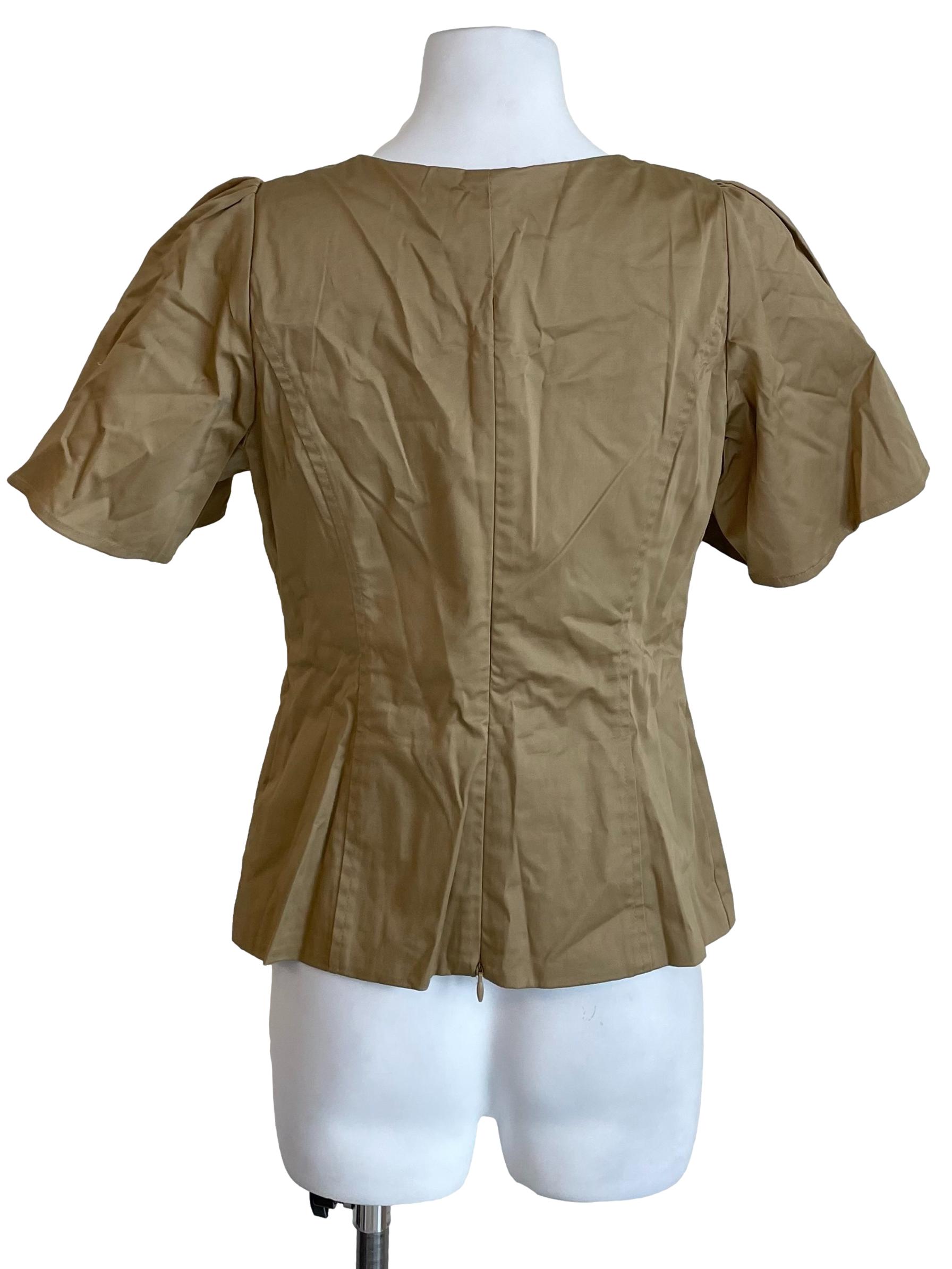 Khaki Square Neck Top
