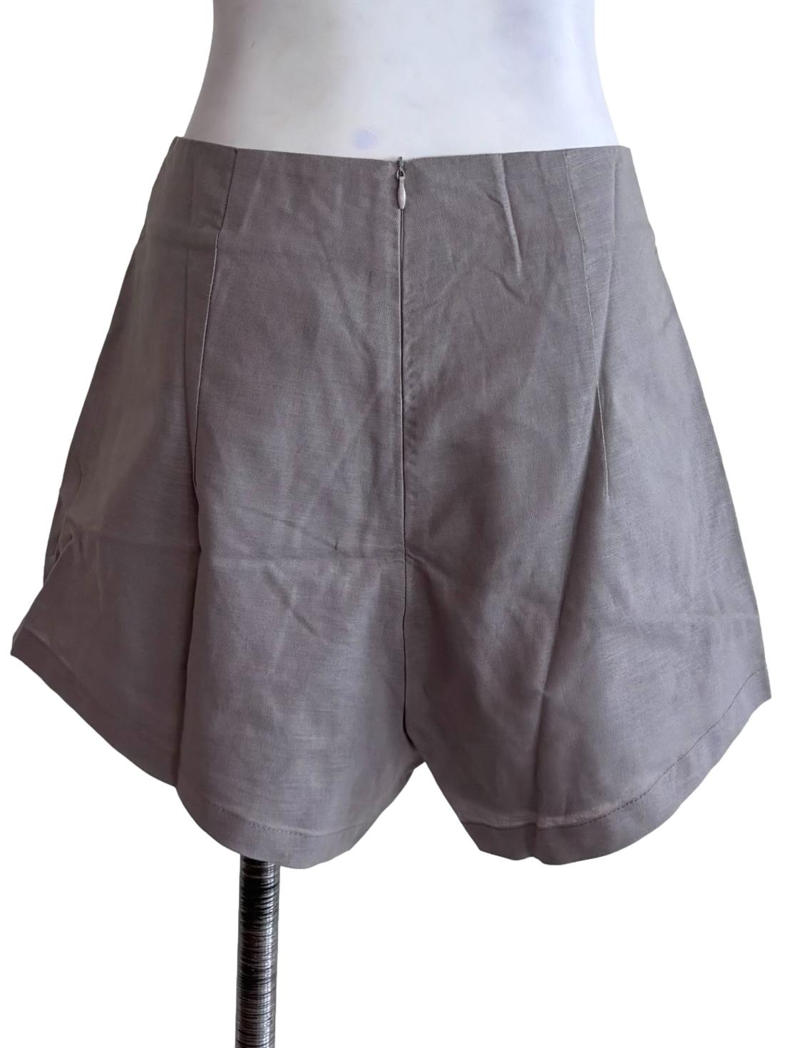 Brown Ayana Curved Hem Shorts