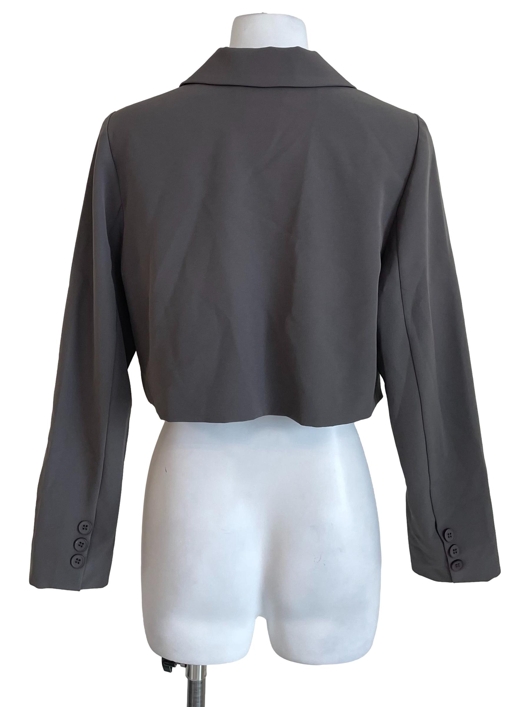 Ash Grey Cropped Blazer