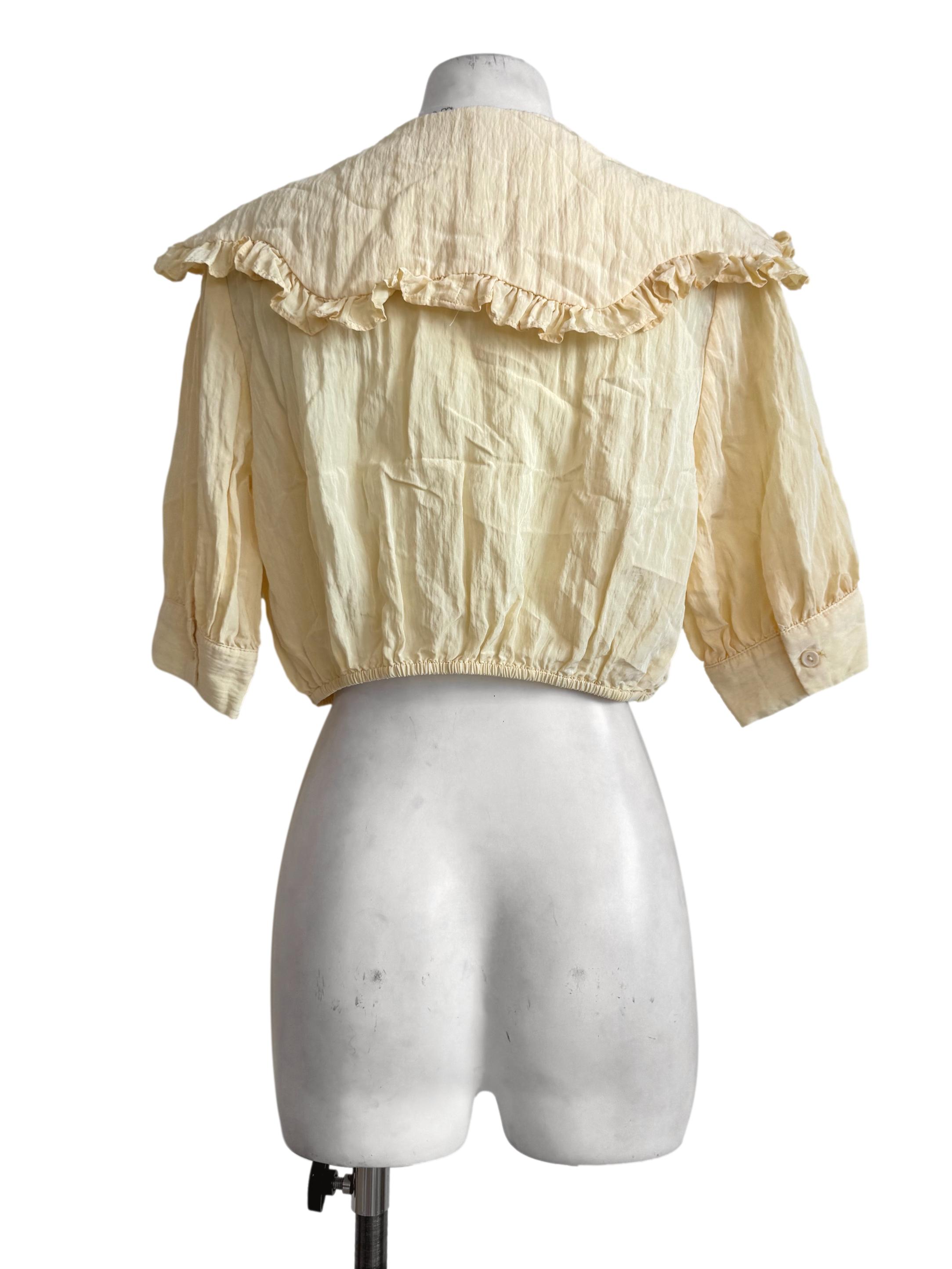 Butter Yellow Sailor Neck Blouse
