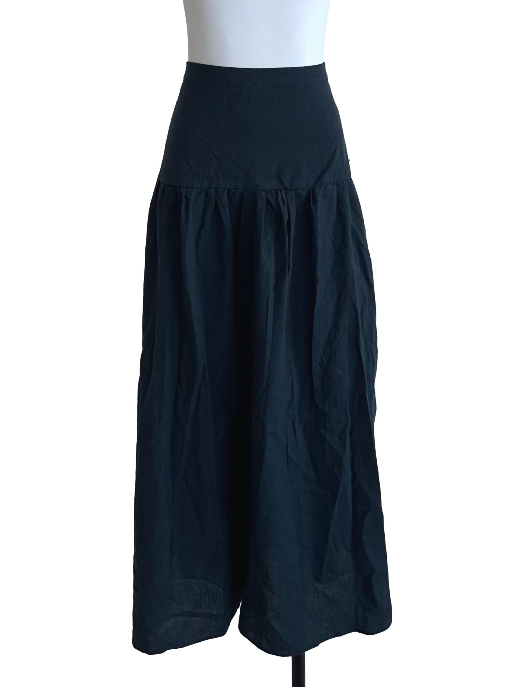 Teal Blue Drop Waist Maxi Skirt