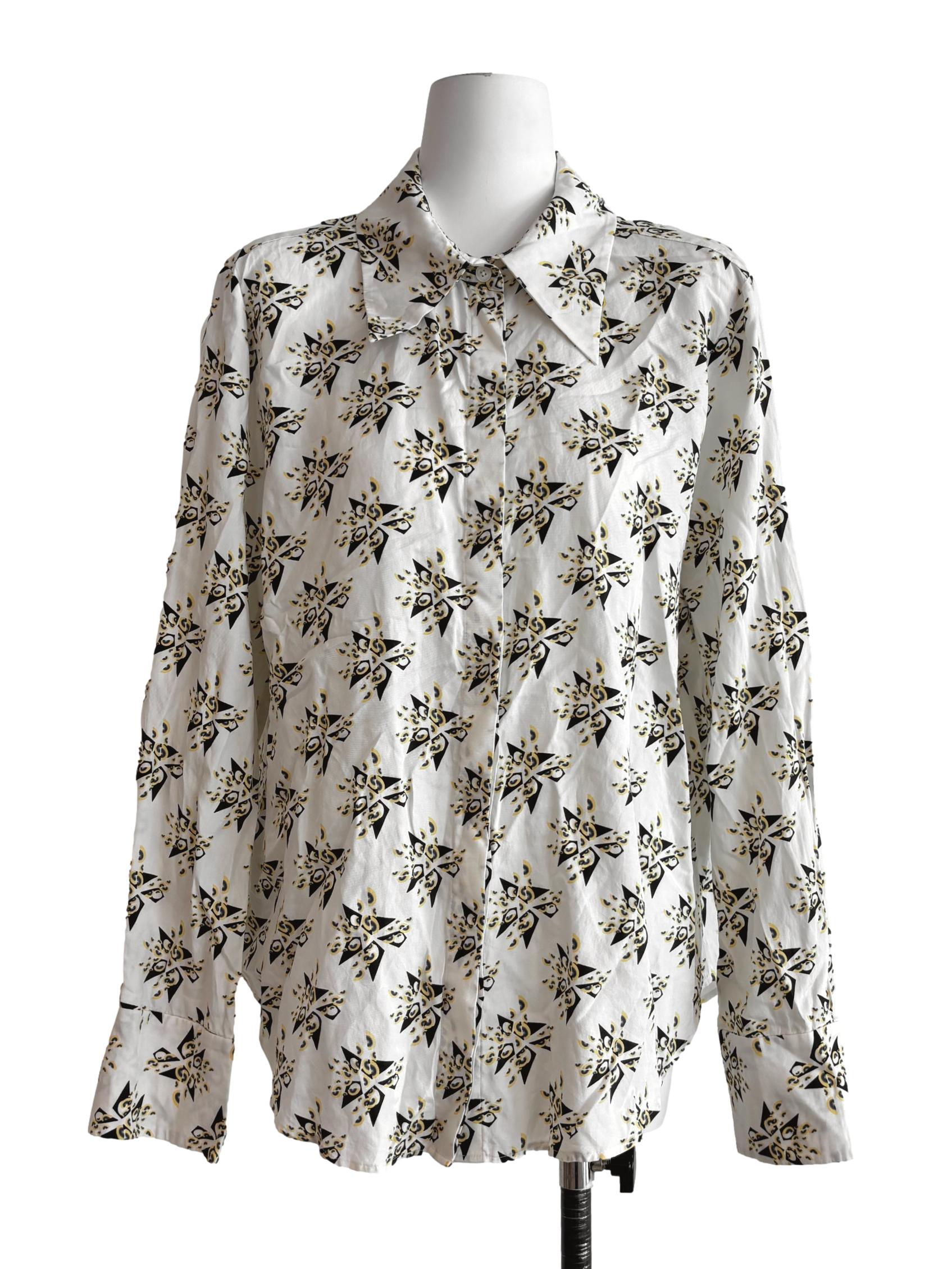 Powder White Patterned Shirt