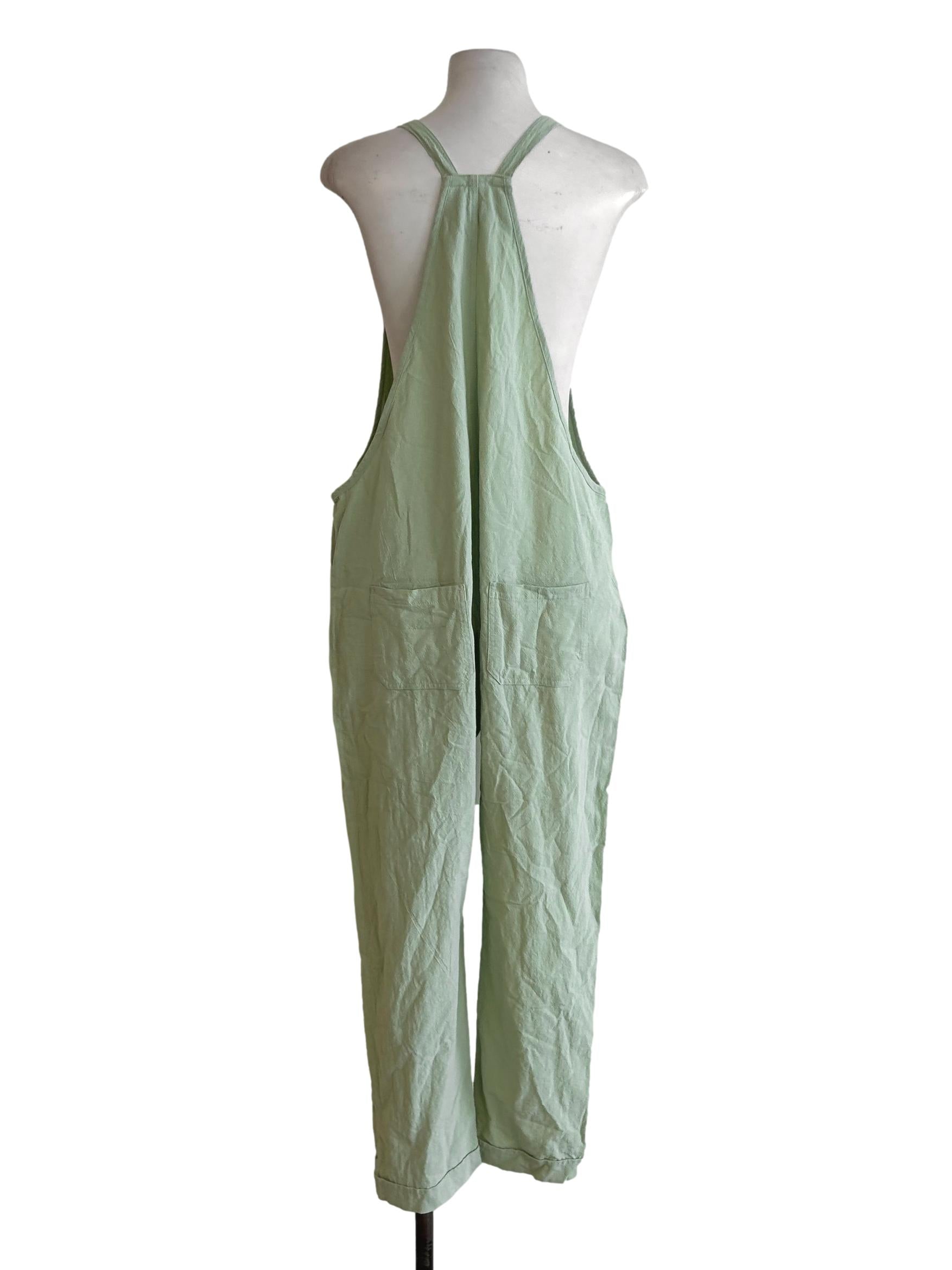 Light Green Textured Overalls