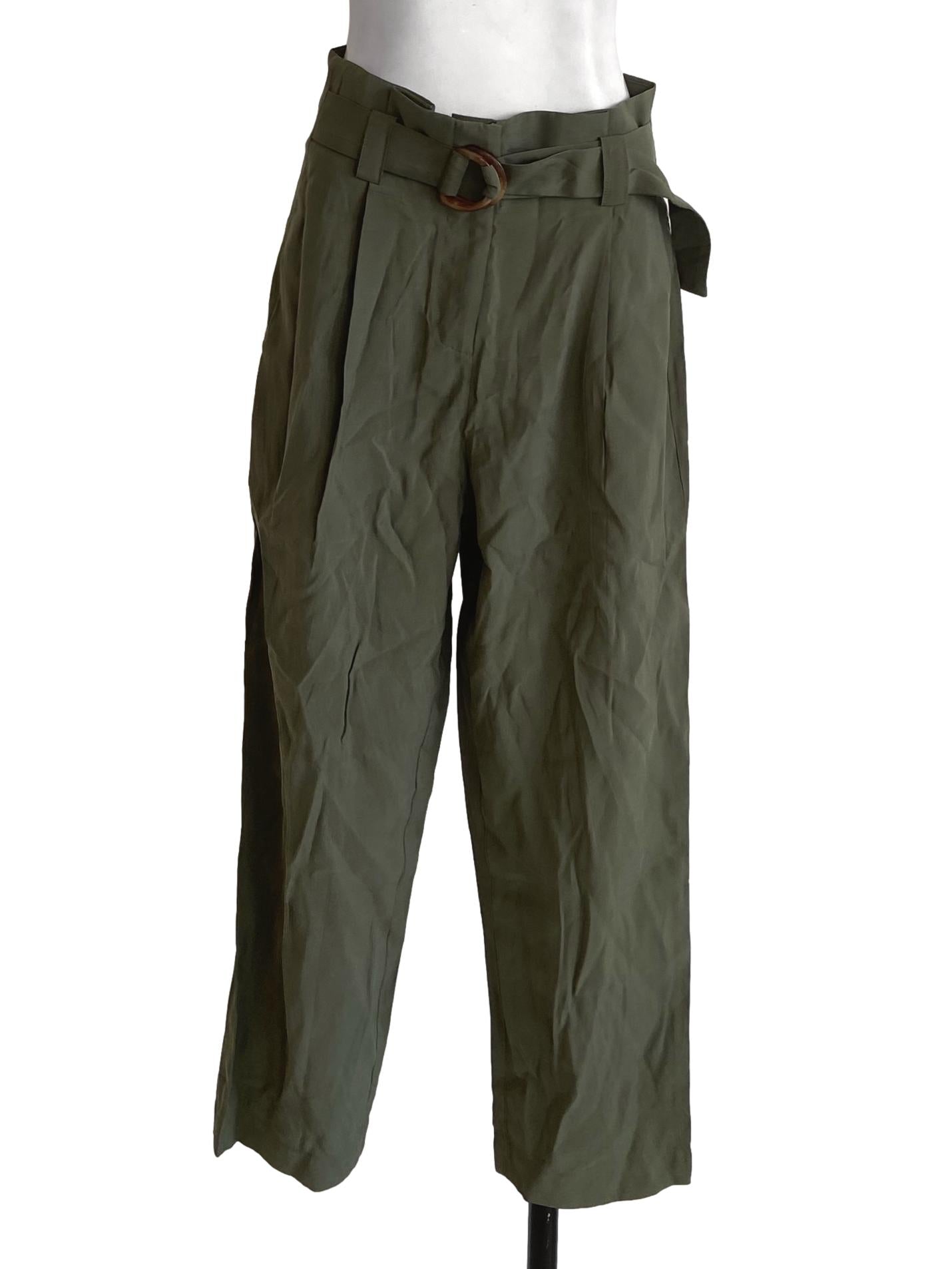 Olive Green Pegged High Waist Pants LB