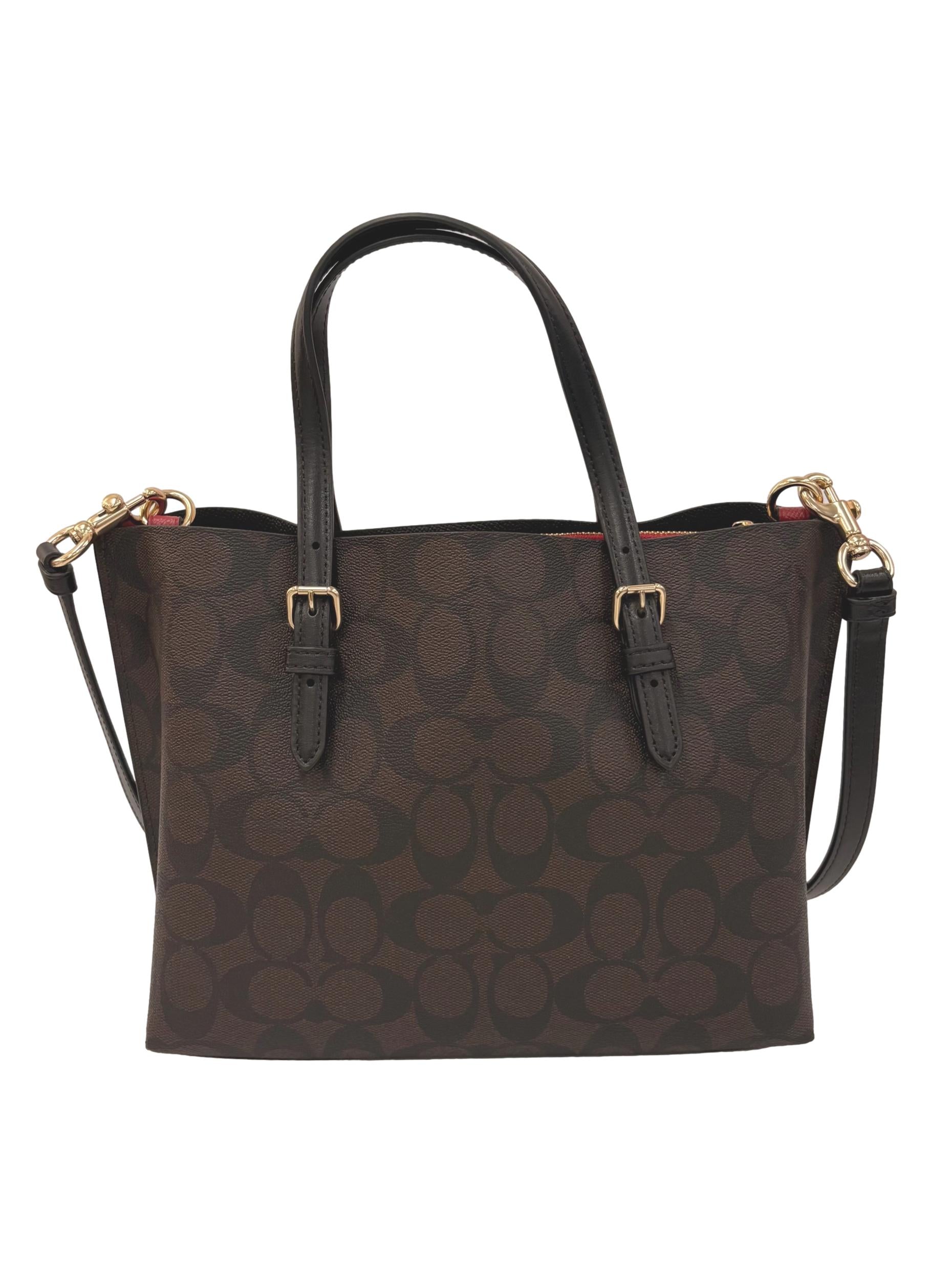 Brown Leather Mollie Tote Bag 25 In Signature Canvas Tote Bag CSN