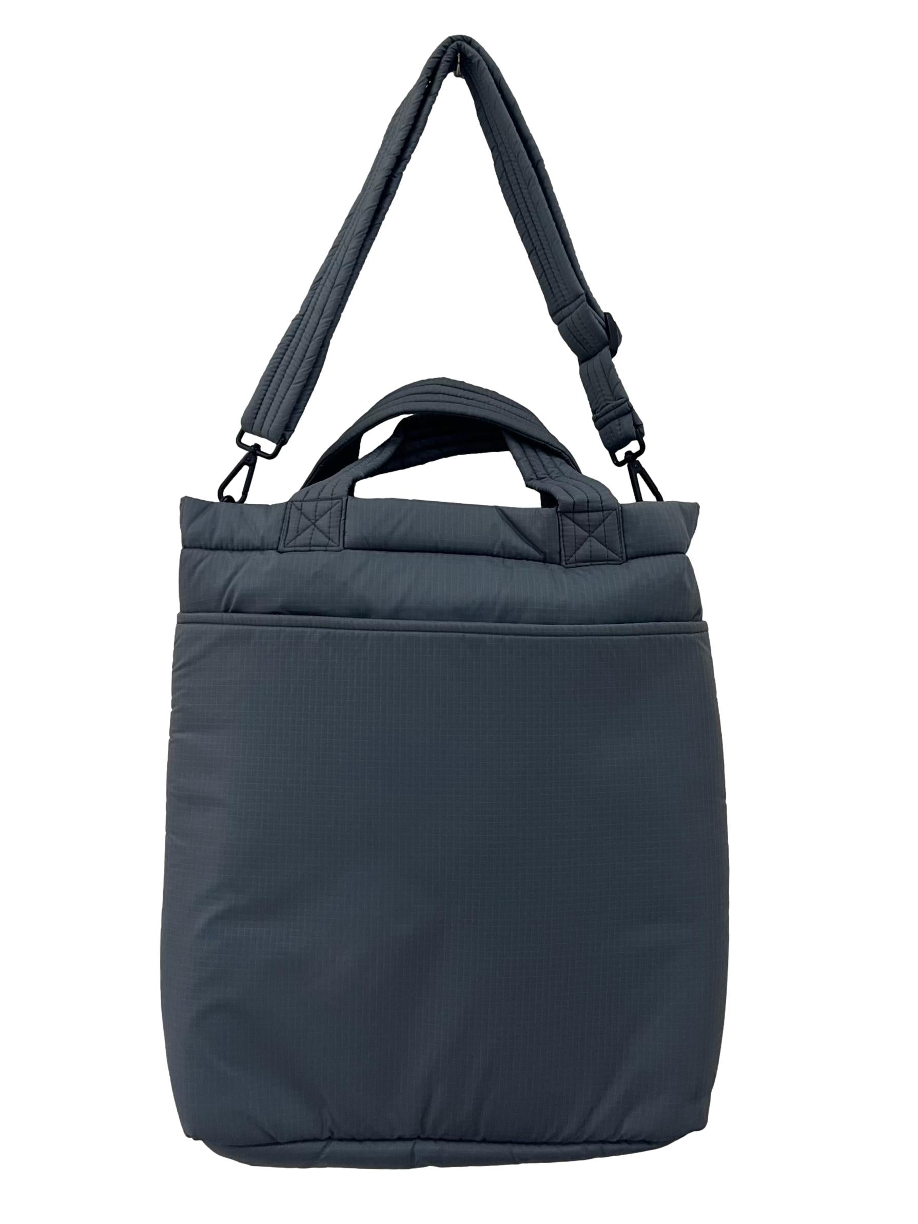 Grey Laptop Shoulder Bag With Detachable Straps