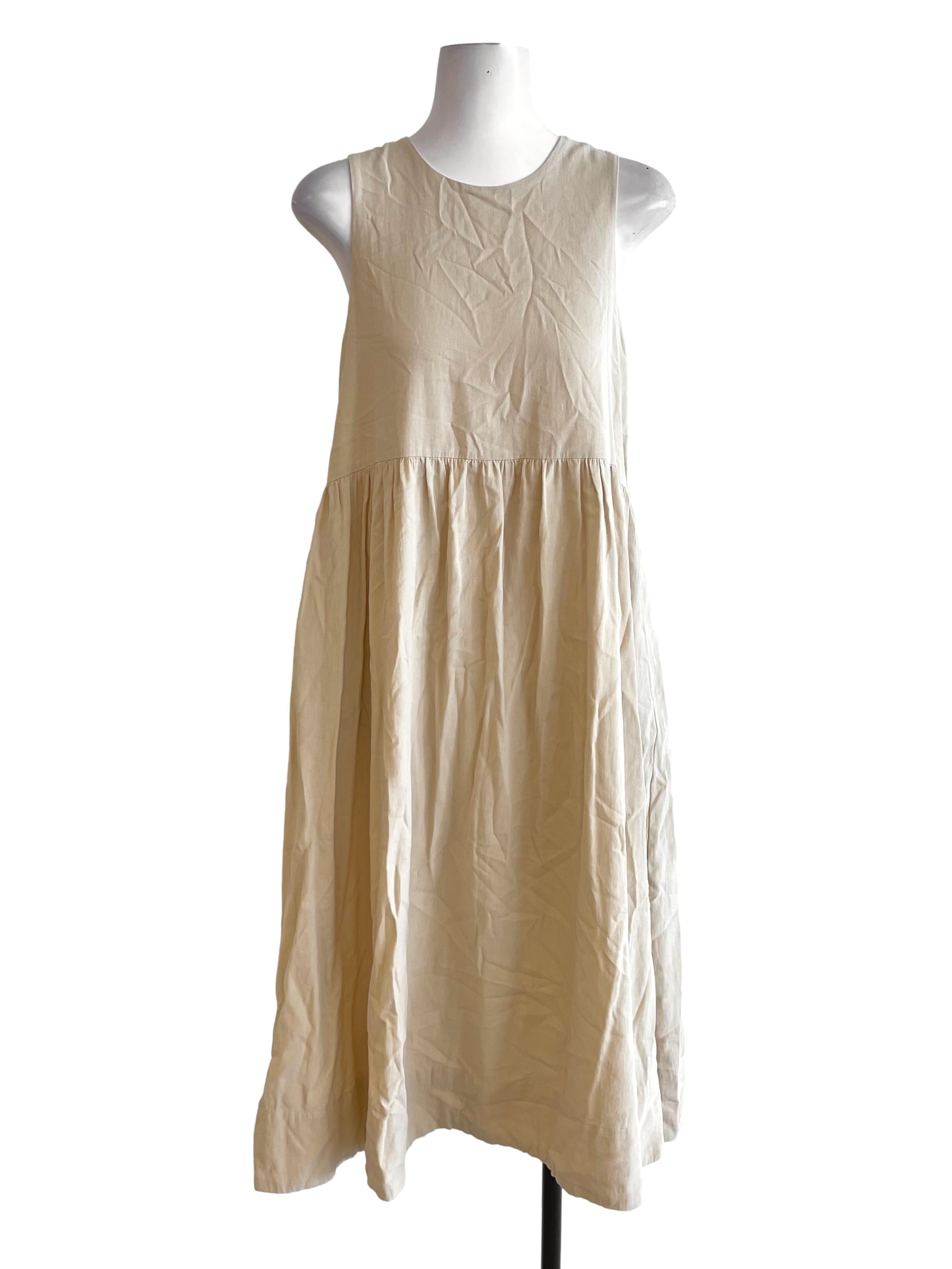 Light Beige Loose Bouffant Dress