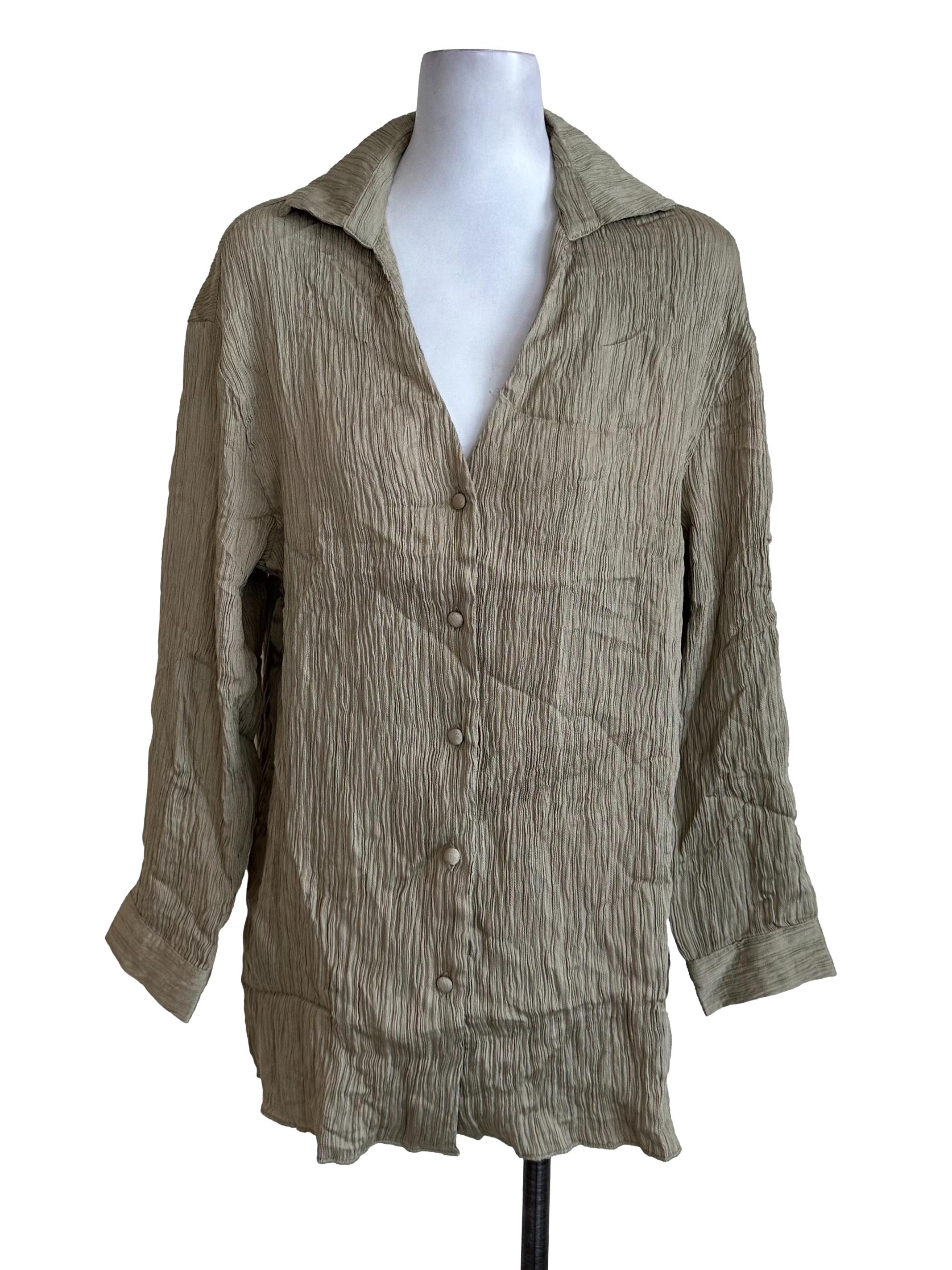 Wood Green Crumpled Collar Top