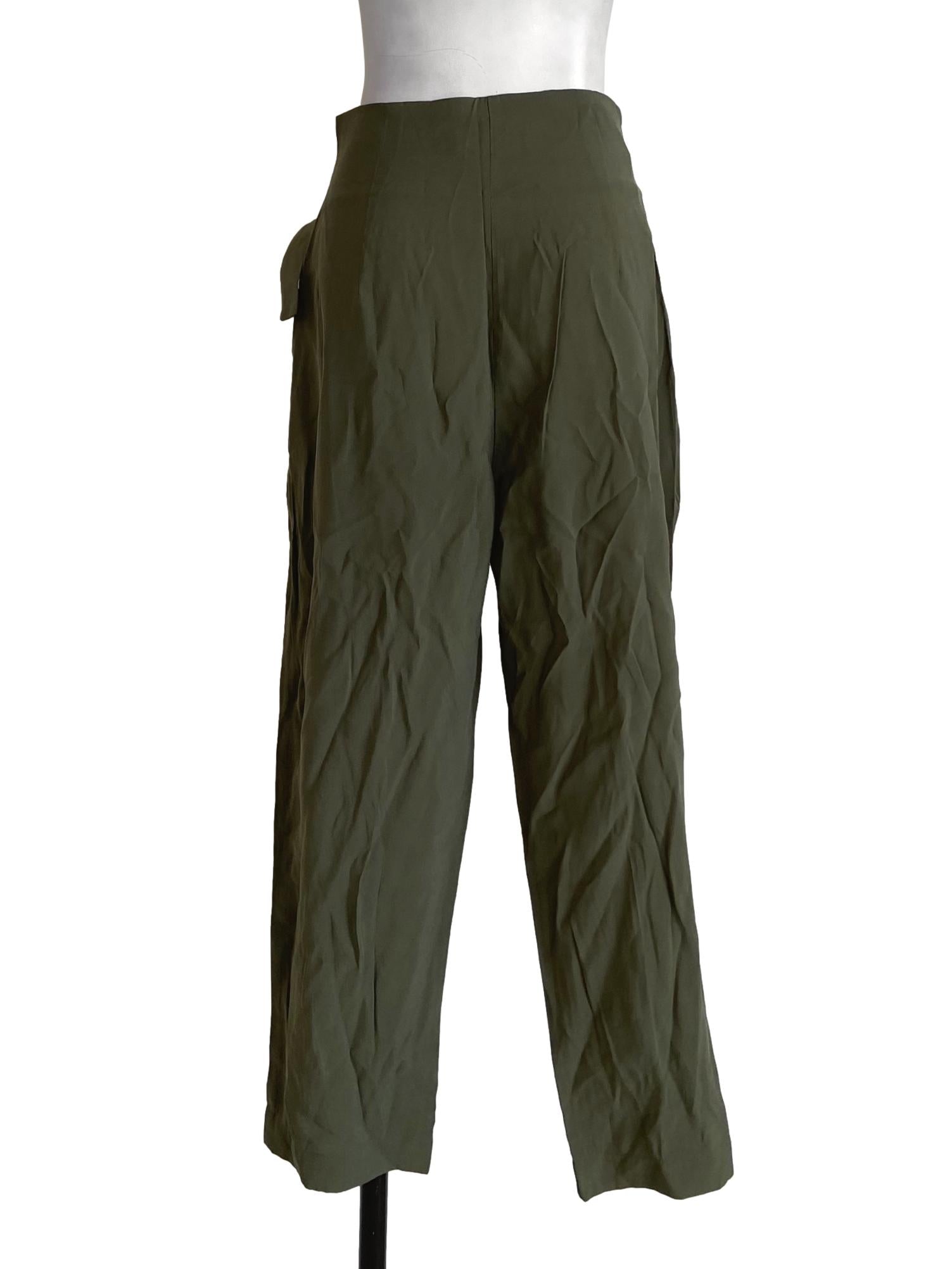 Olive Green Pegged High Waist Pants LB