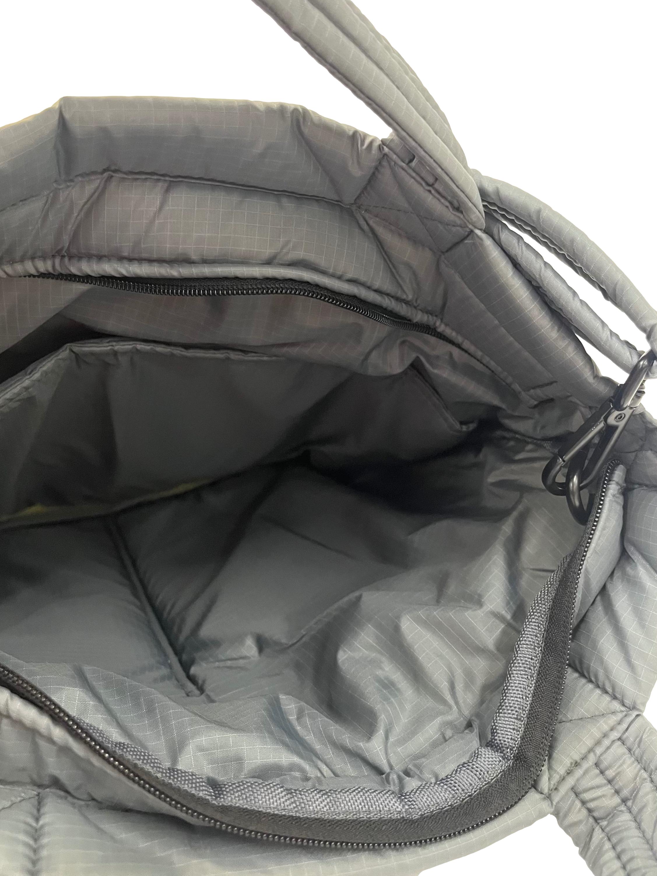 Grey Laptop Shoulder Bag With Detachable Straps