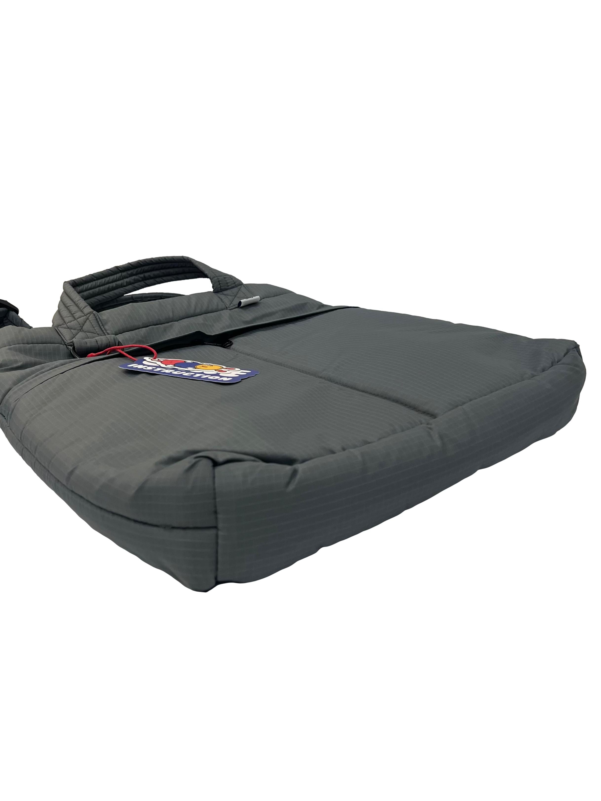 Grey Laptop Shoulder Bag With Detachable Straps