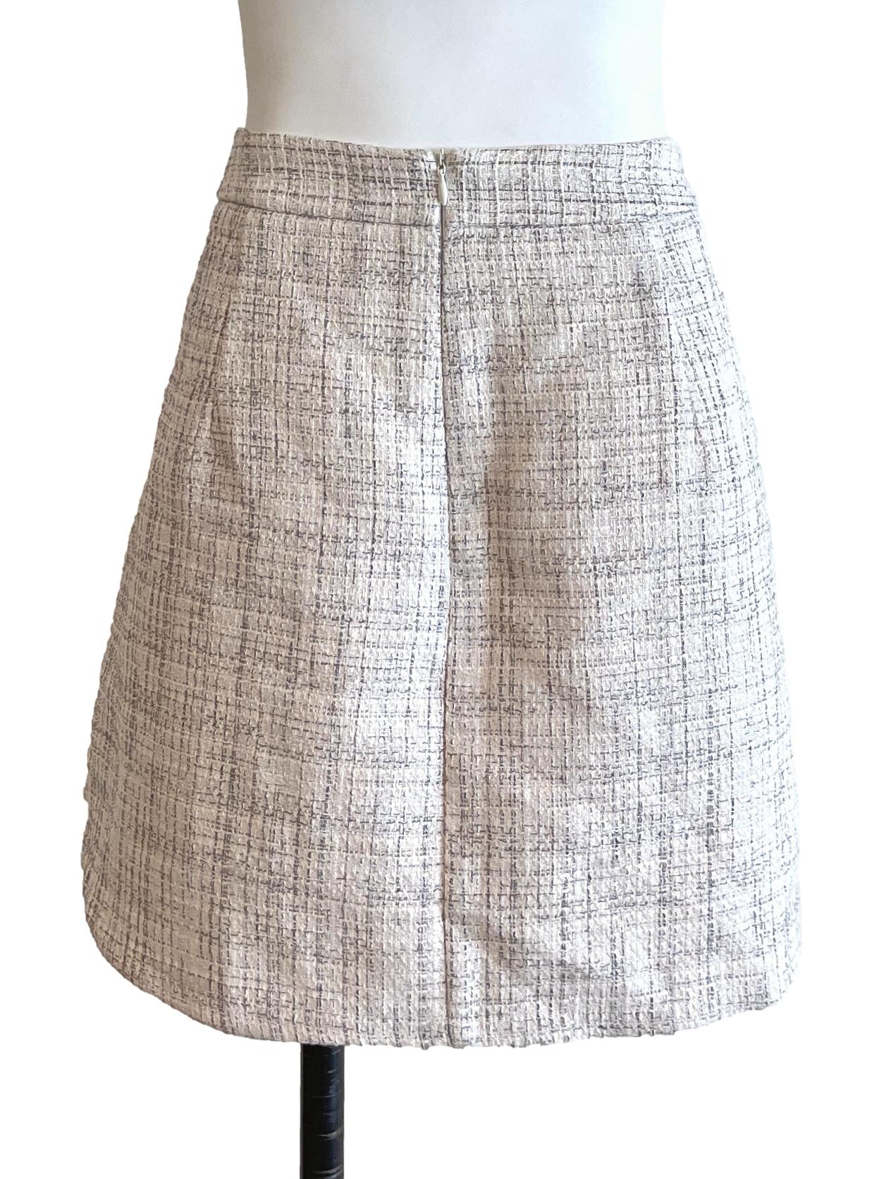 Cream White Tweed Skirt