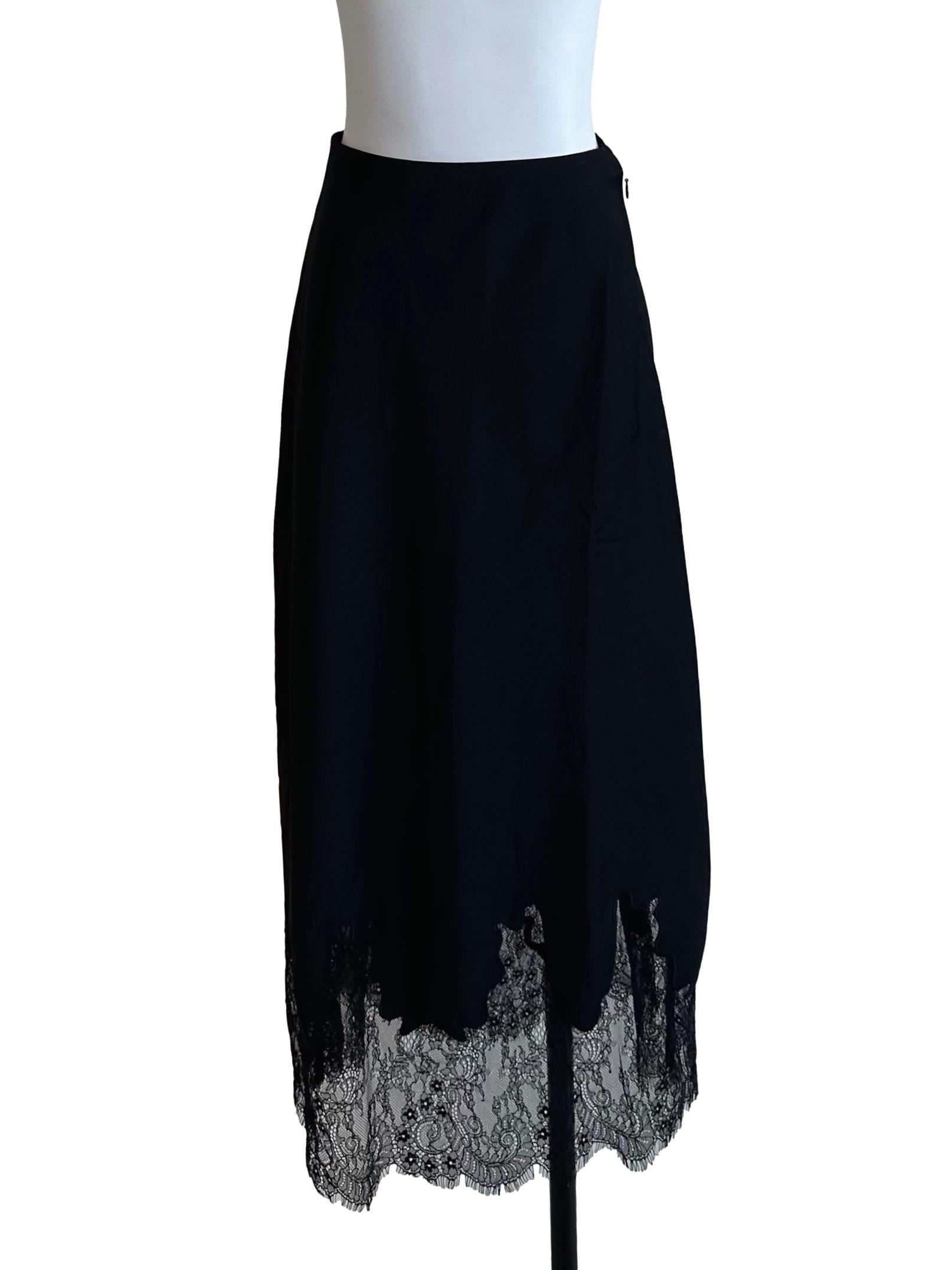 Rich Black Lace Border Skirt