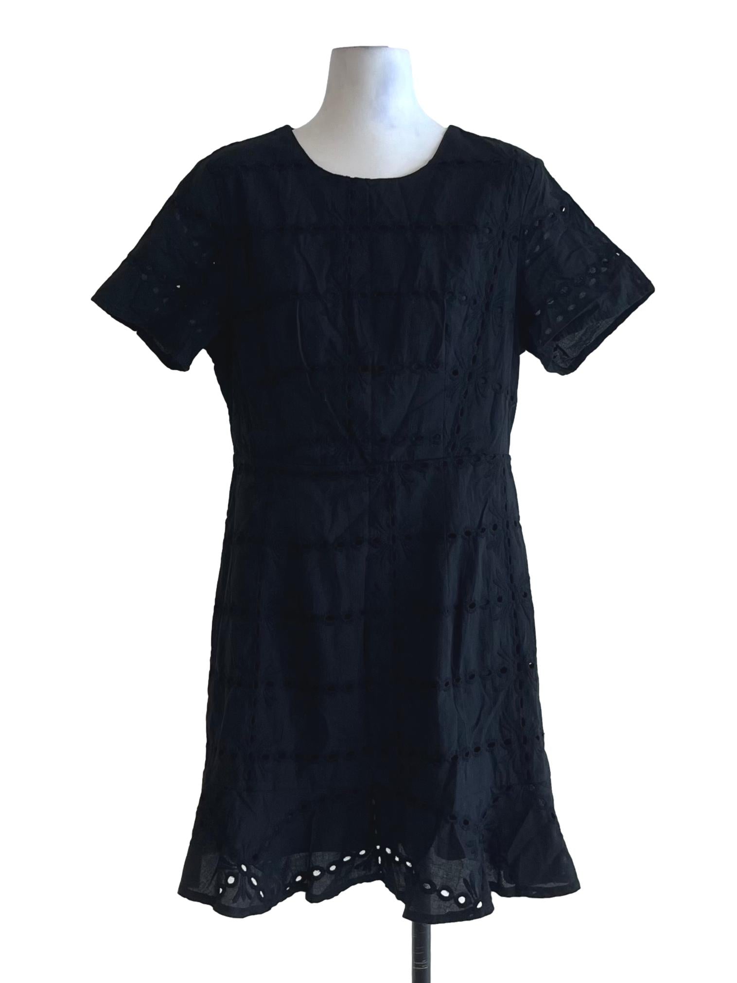 Black Jewel Neckline Empire Dress