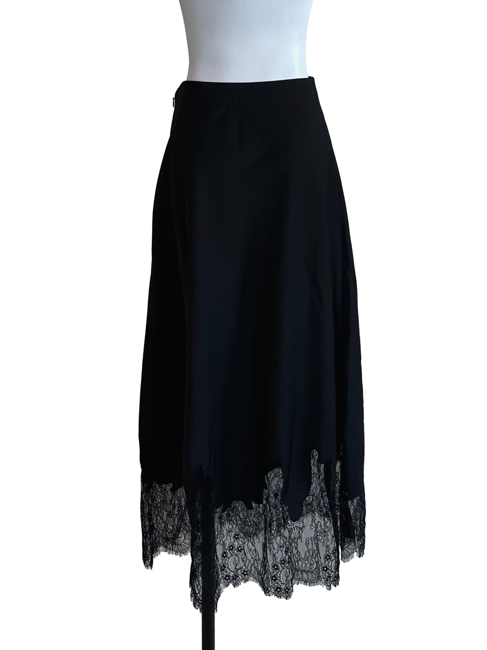 Rich Black Lace Border Skirt