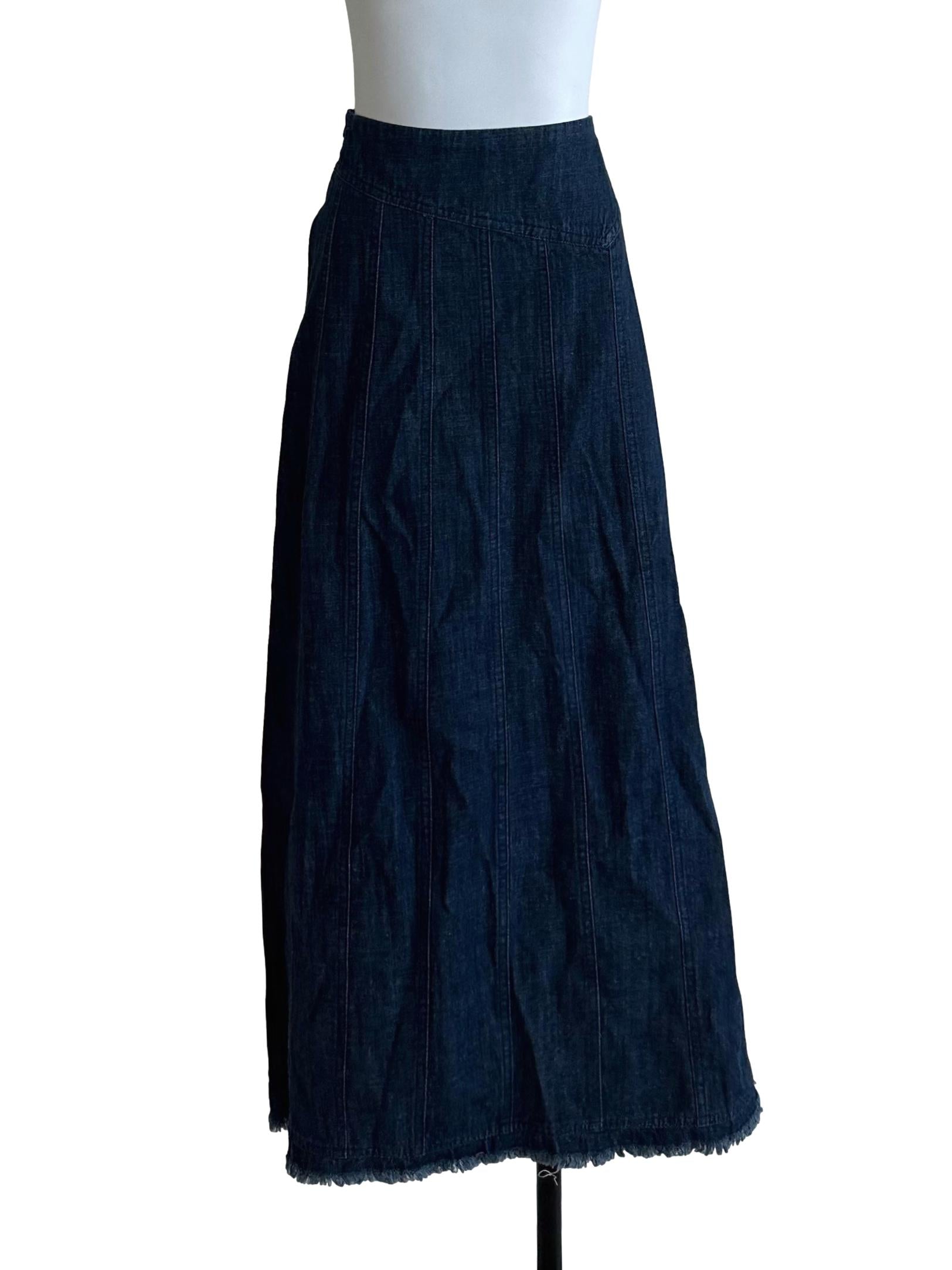 Indigo Blue Denim Maxi Skirt