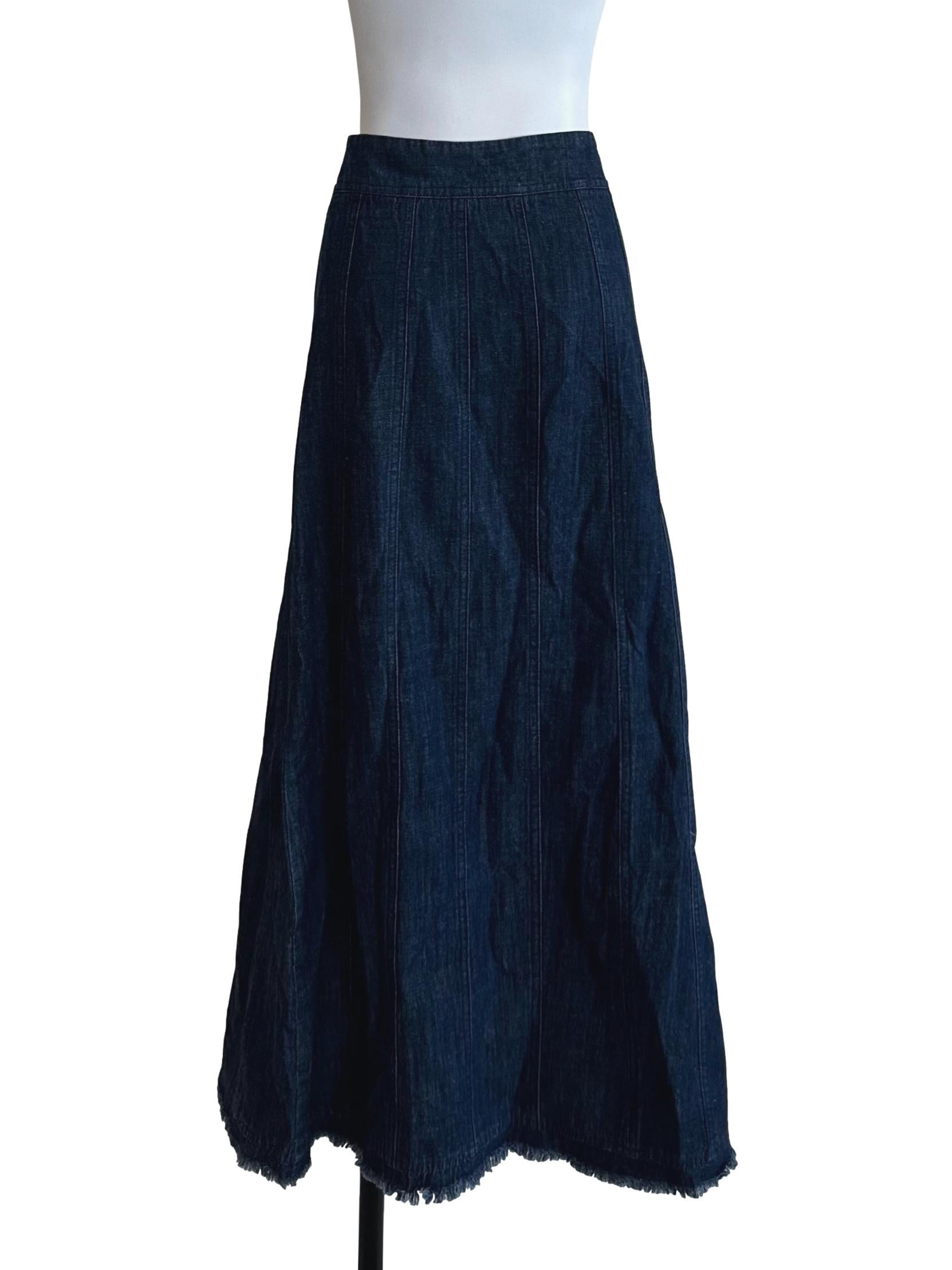 Indigo Blue Denim Maxi Skirt