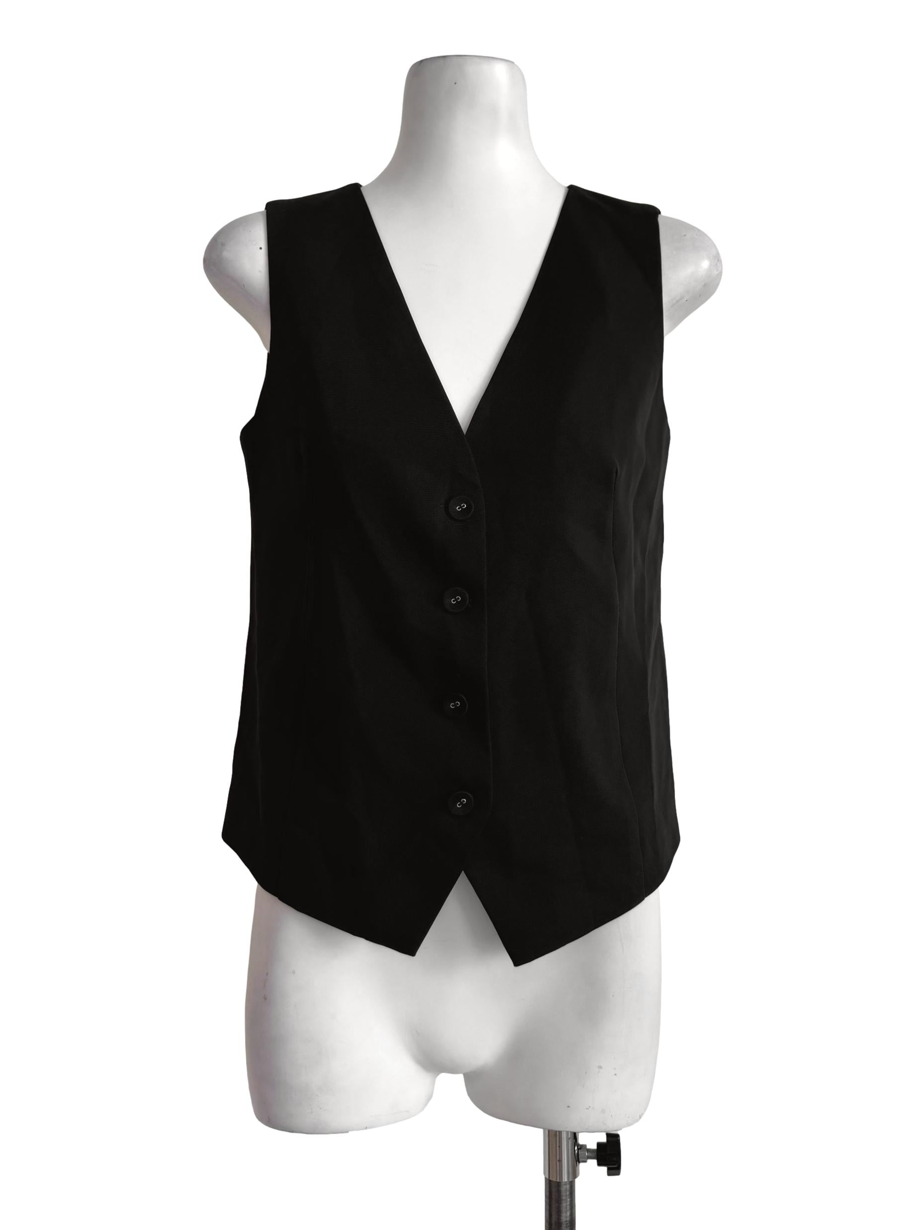 Pitch Black V Neck Vest
