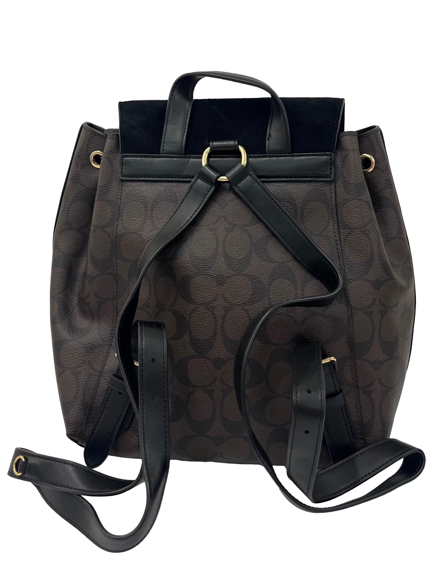 Dark Brown Monogram Backpack With Adjustable Straps