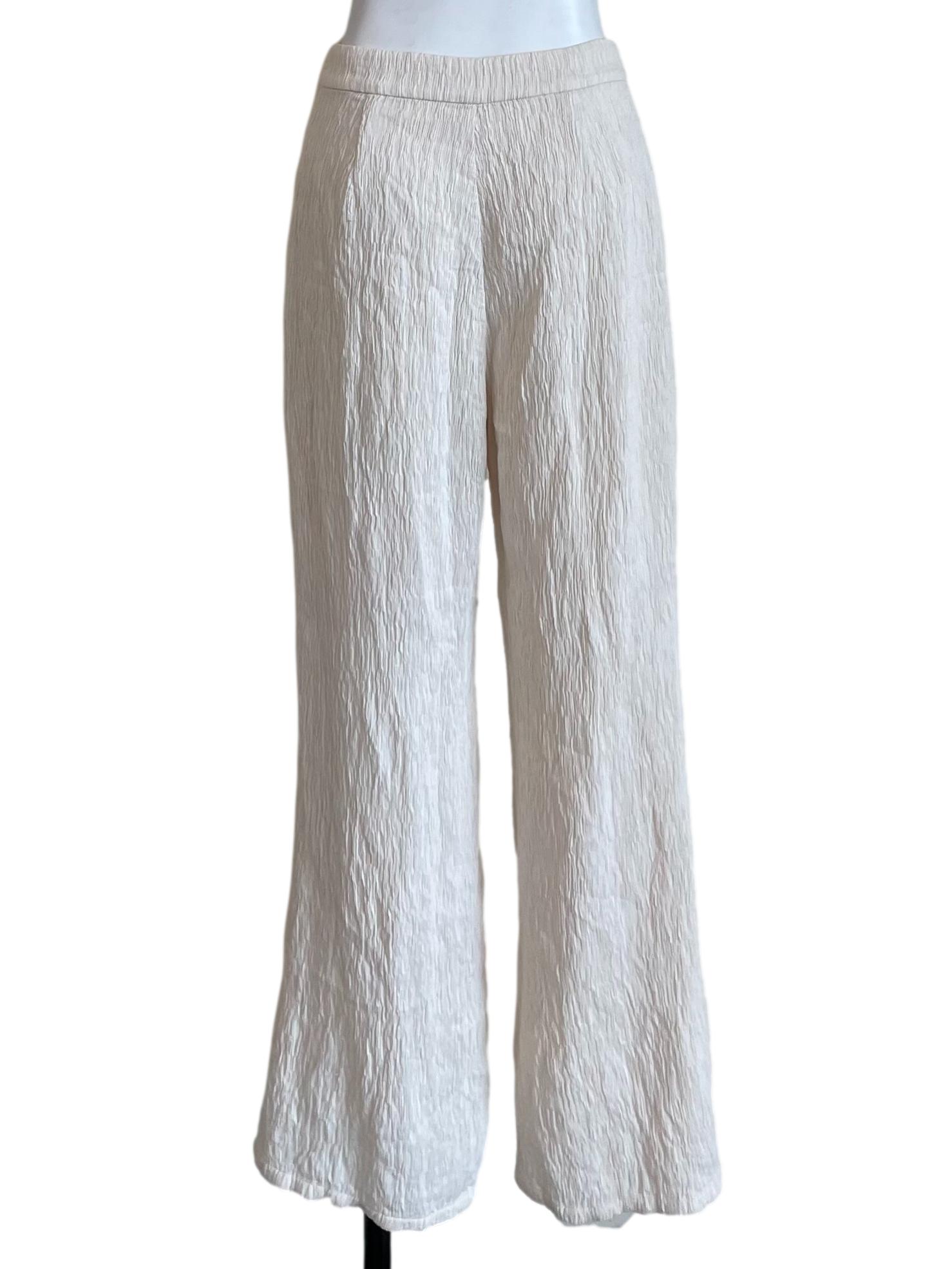 Alabaster Creased Wide Leg Pants