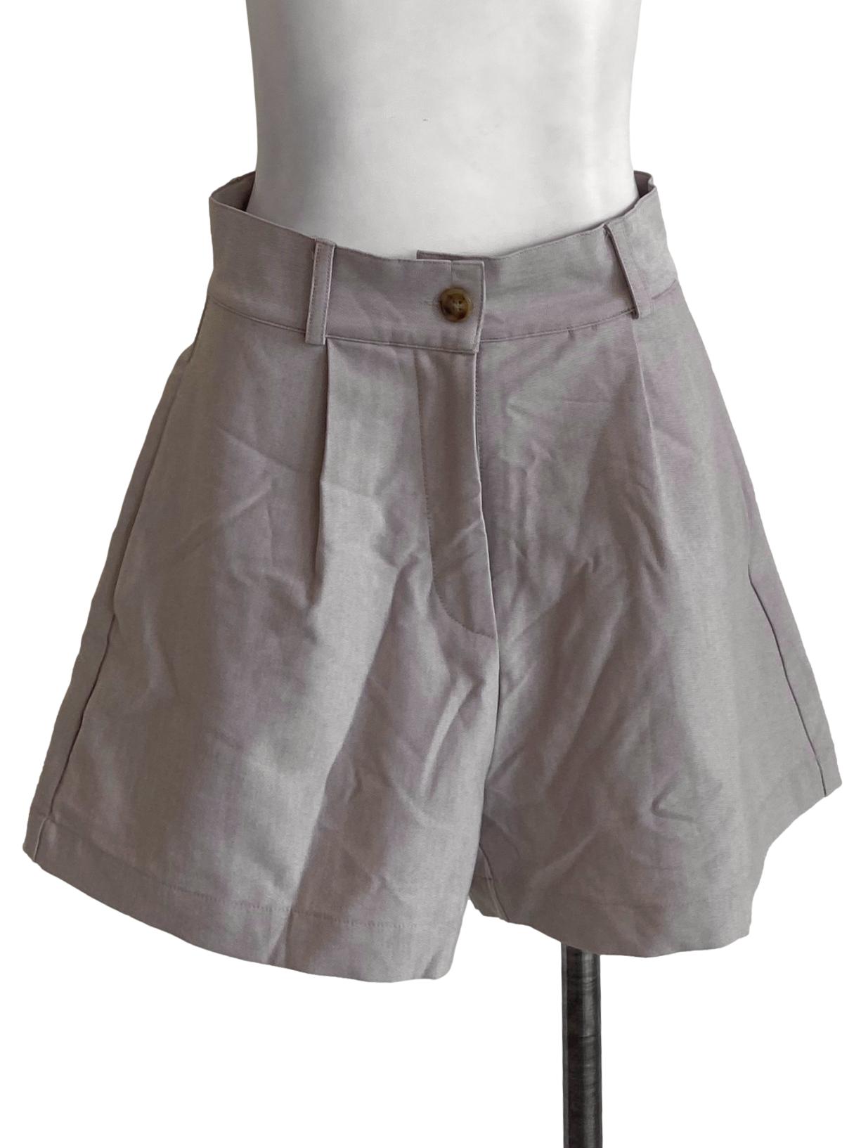 Linen Beige Twill Short Pants YHF