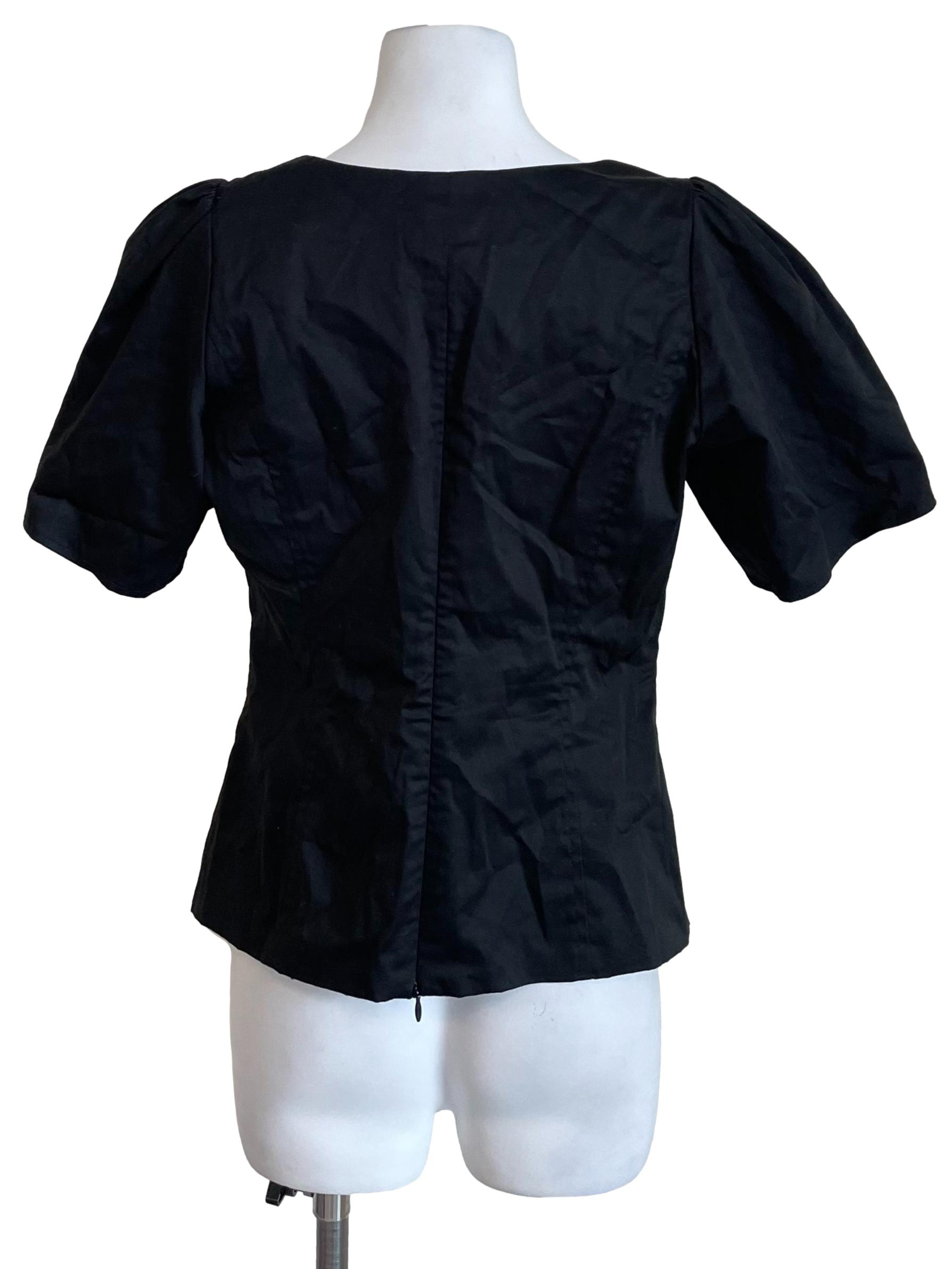 Black Square Neck Top
