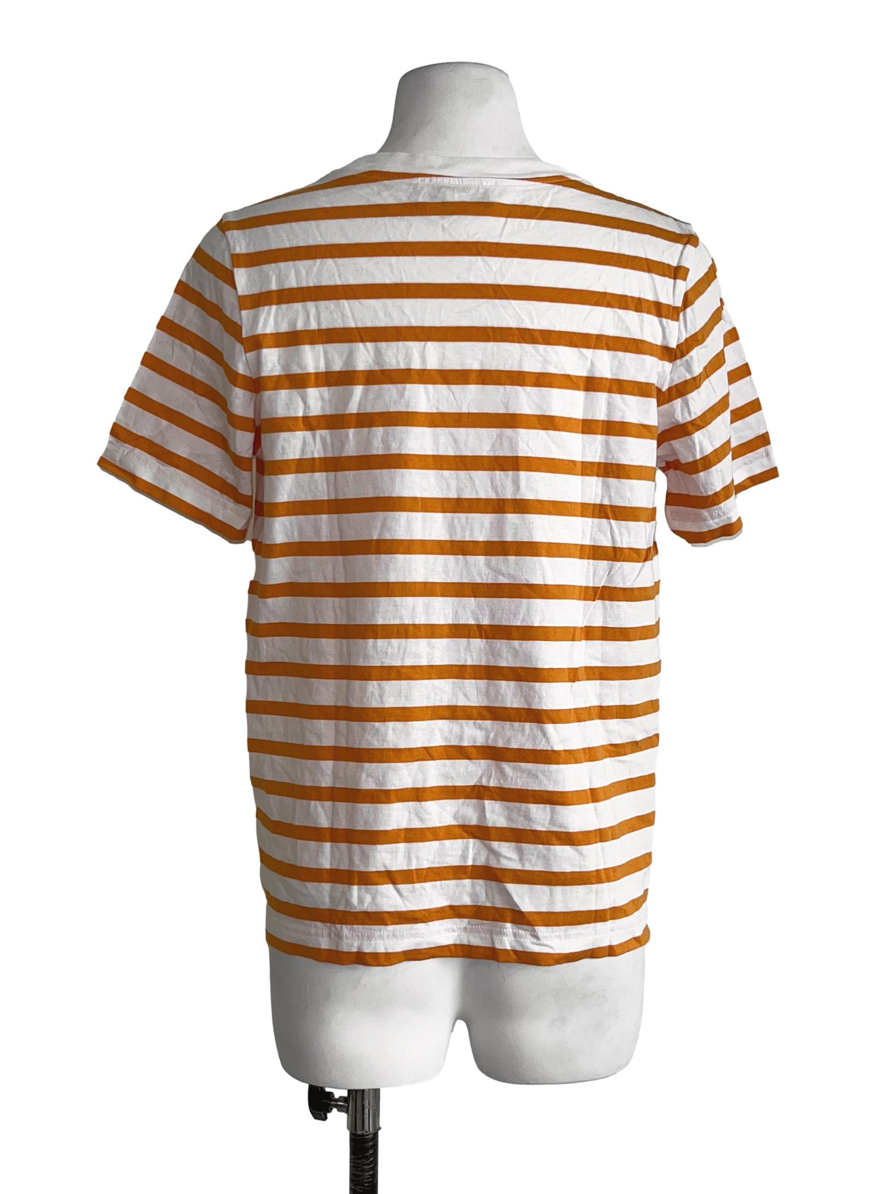 Gold Yellow And White Striped T-Shirt