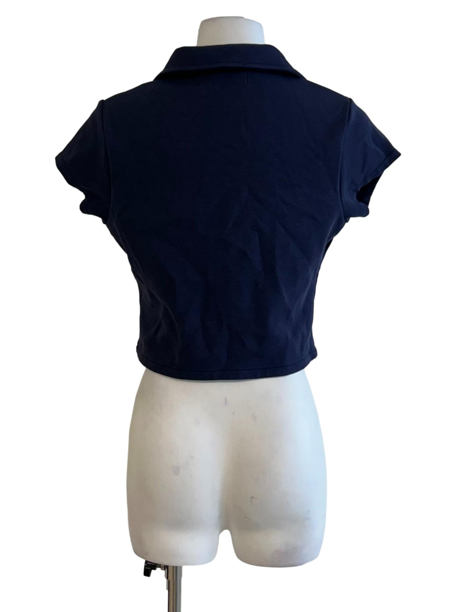 Indigo Blue Collar Top