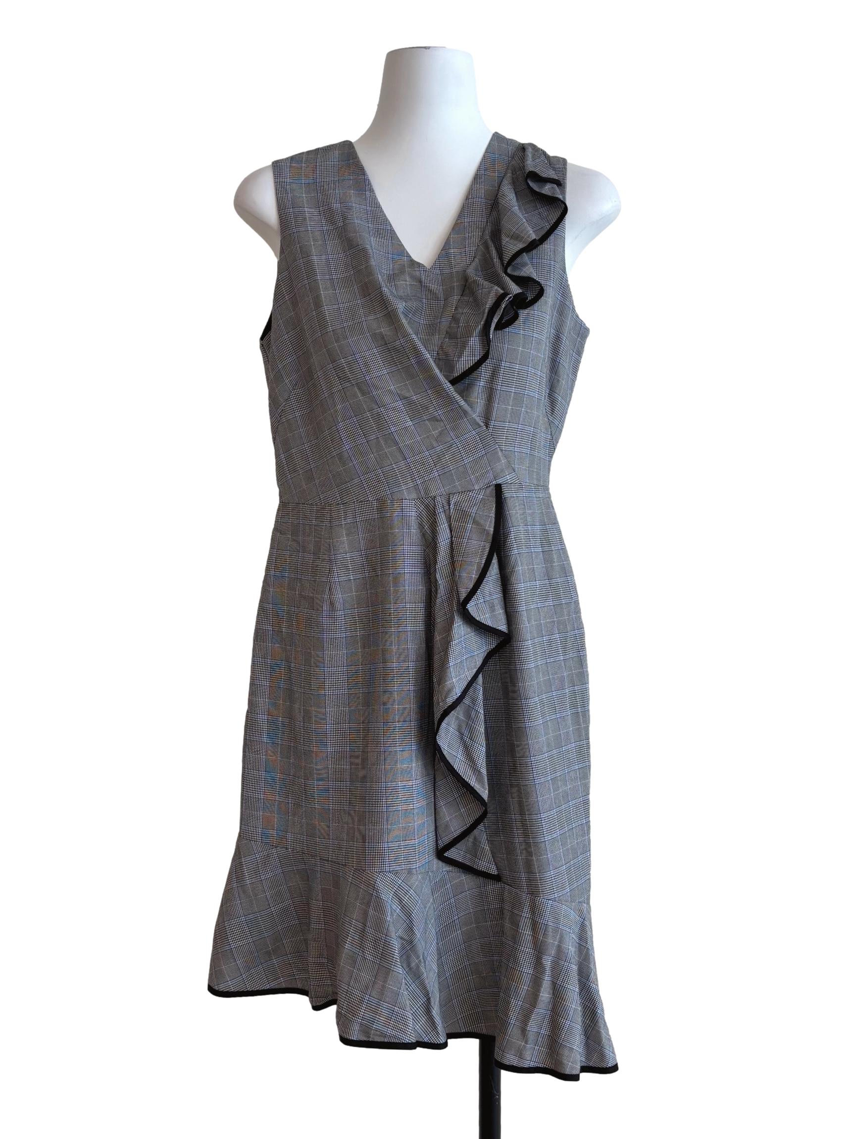 Echo Grey Sleeveless Ruffle Dress