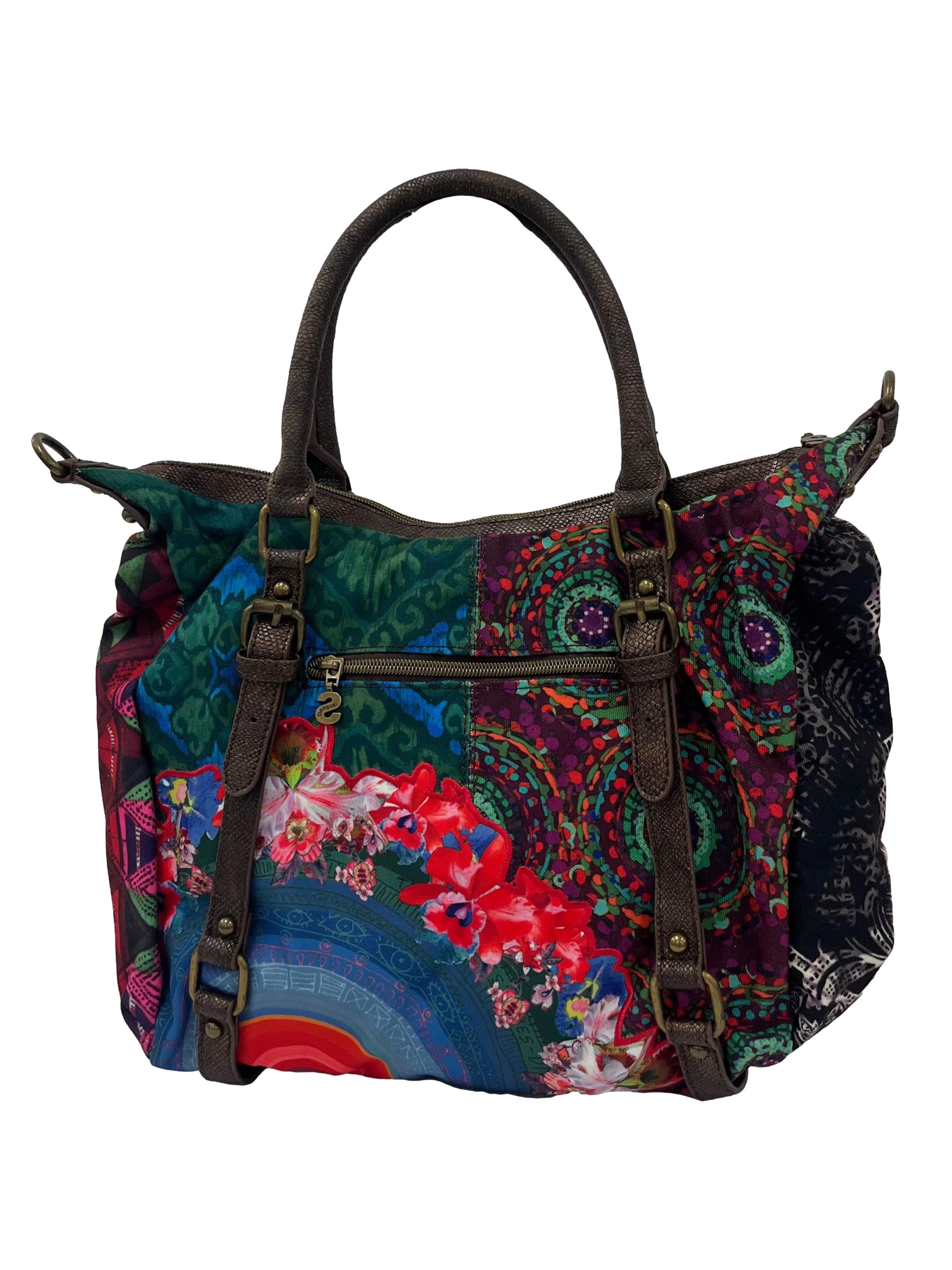 Multi Colour Printed Shoulder Bag With Detachable Shoulder Strap