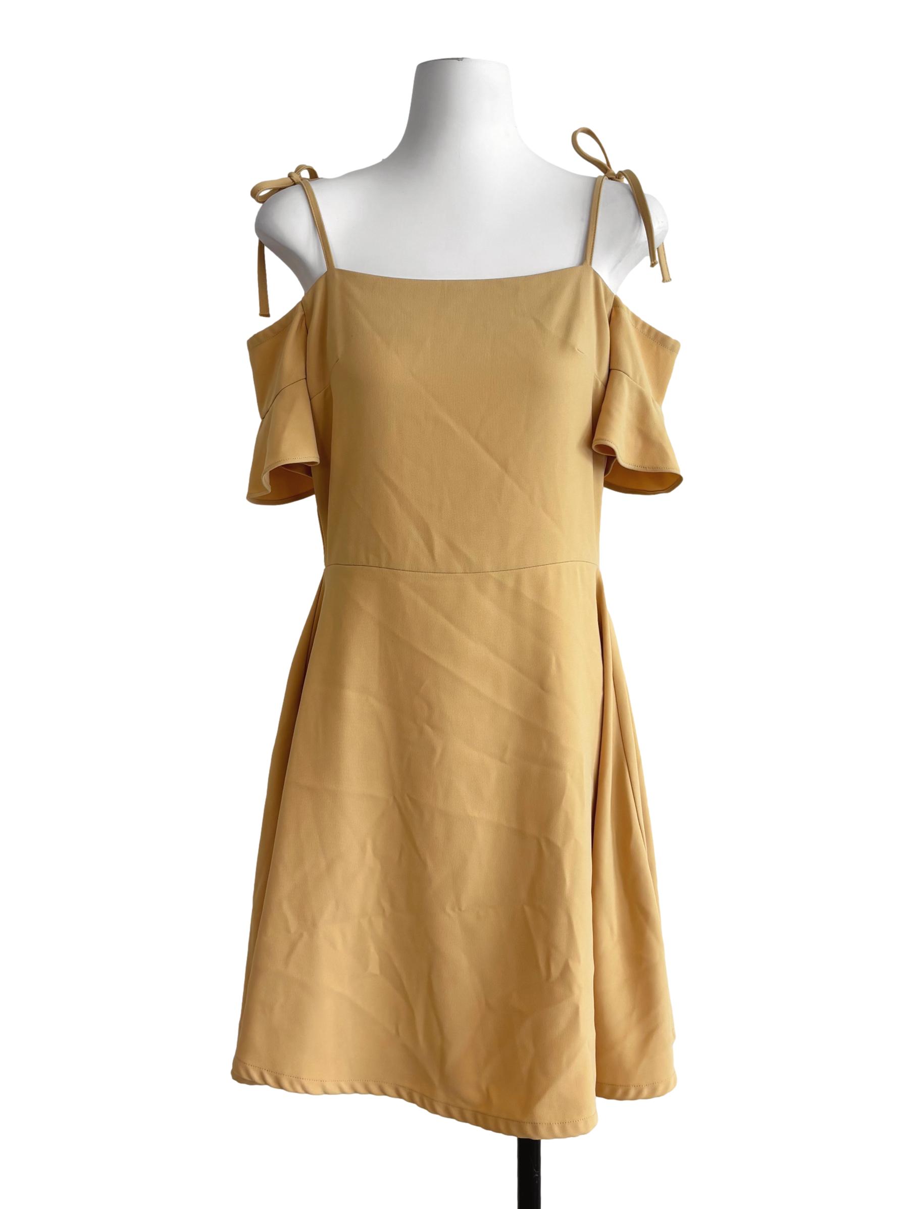 Mellow Yellow Off Shoulder Mini Dress