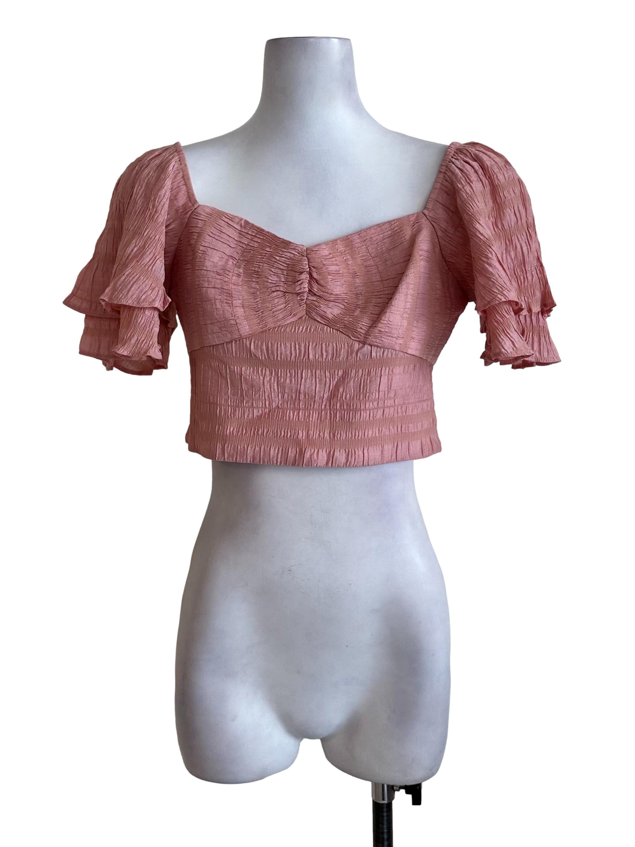 Rose Pink Textured Top