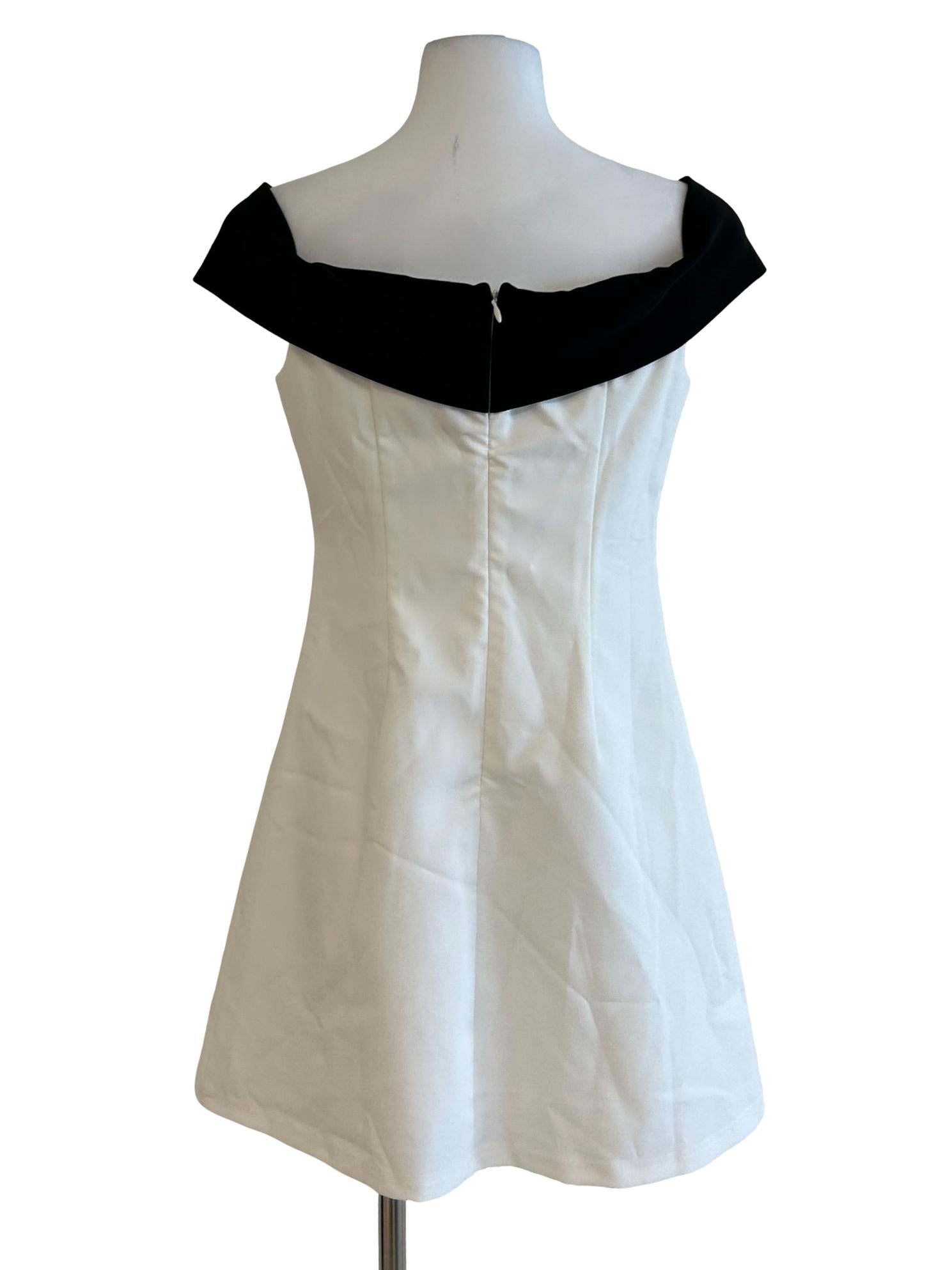 White And Black Camille Bow Dress