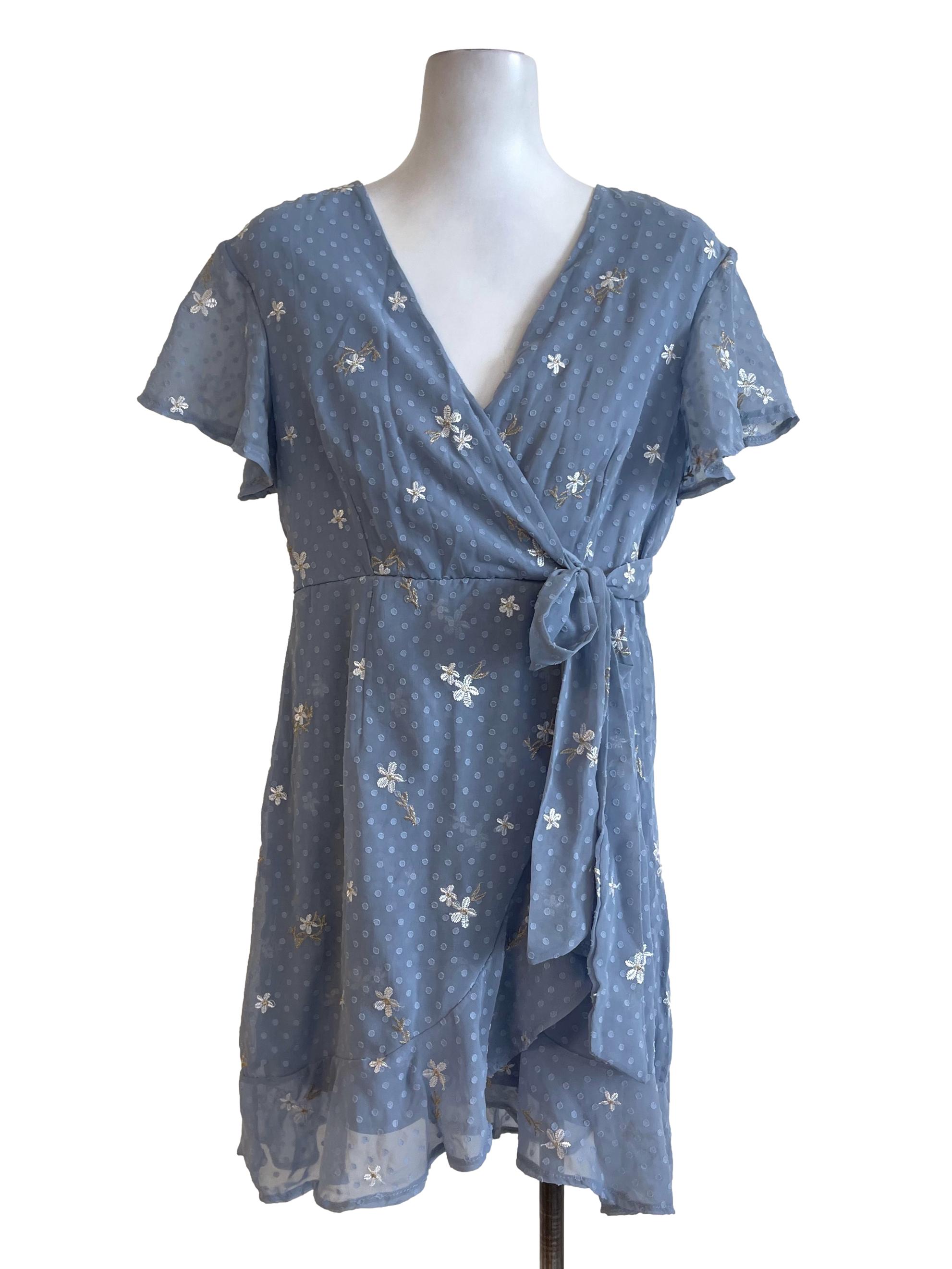 Dusty Blue Instant Wrap Dress