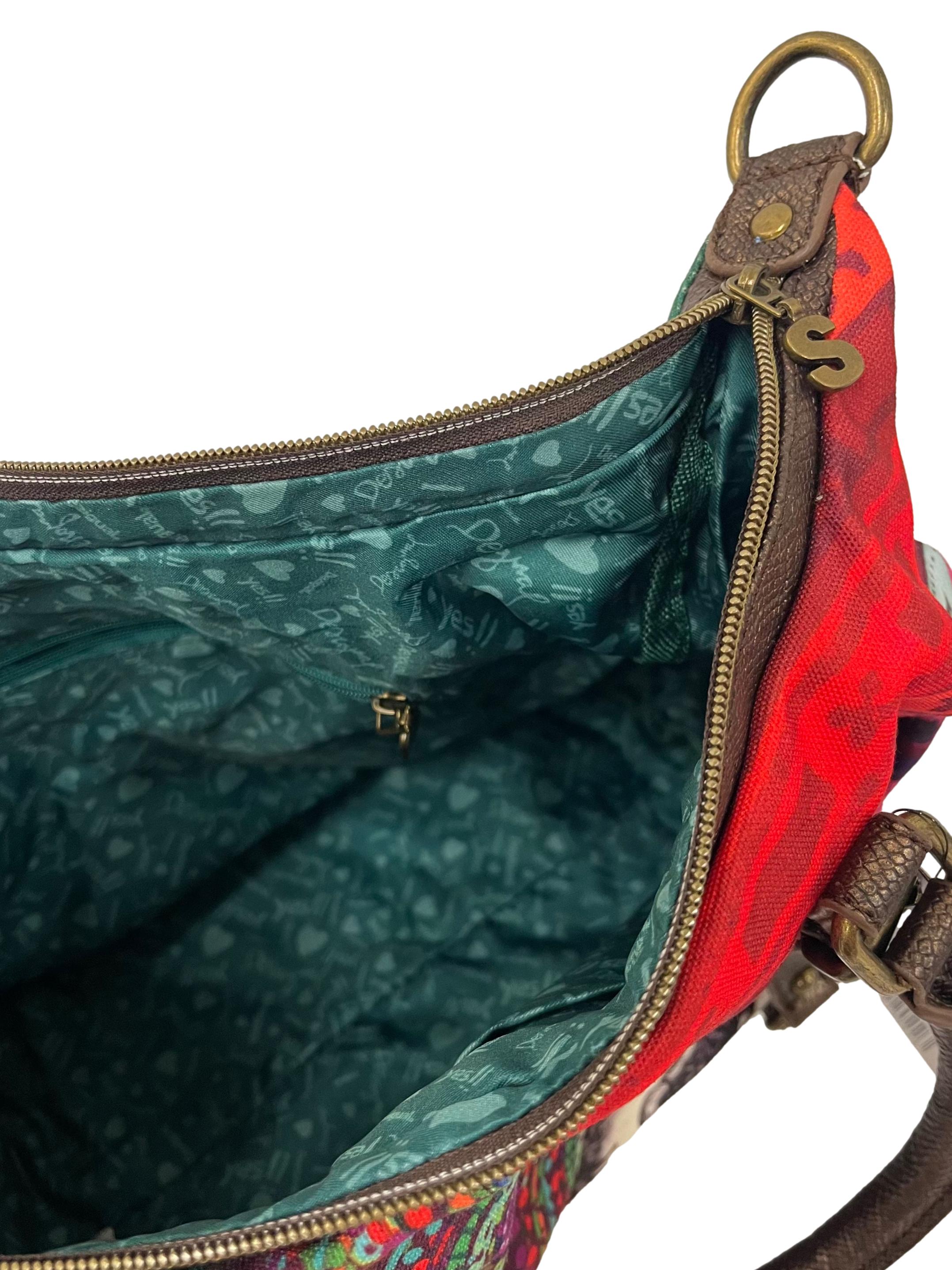 Multi Colour Printed Shoulder Bag With Detachable Shoulder Strap