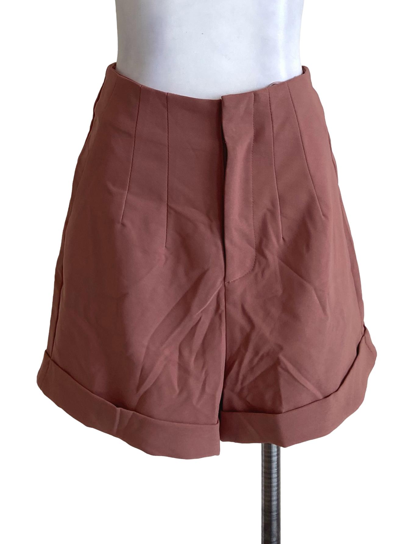 Peach Pink High Waist Short Pants