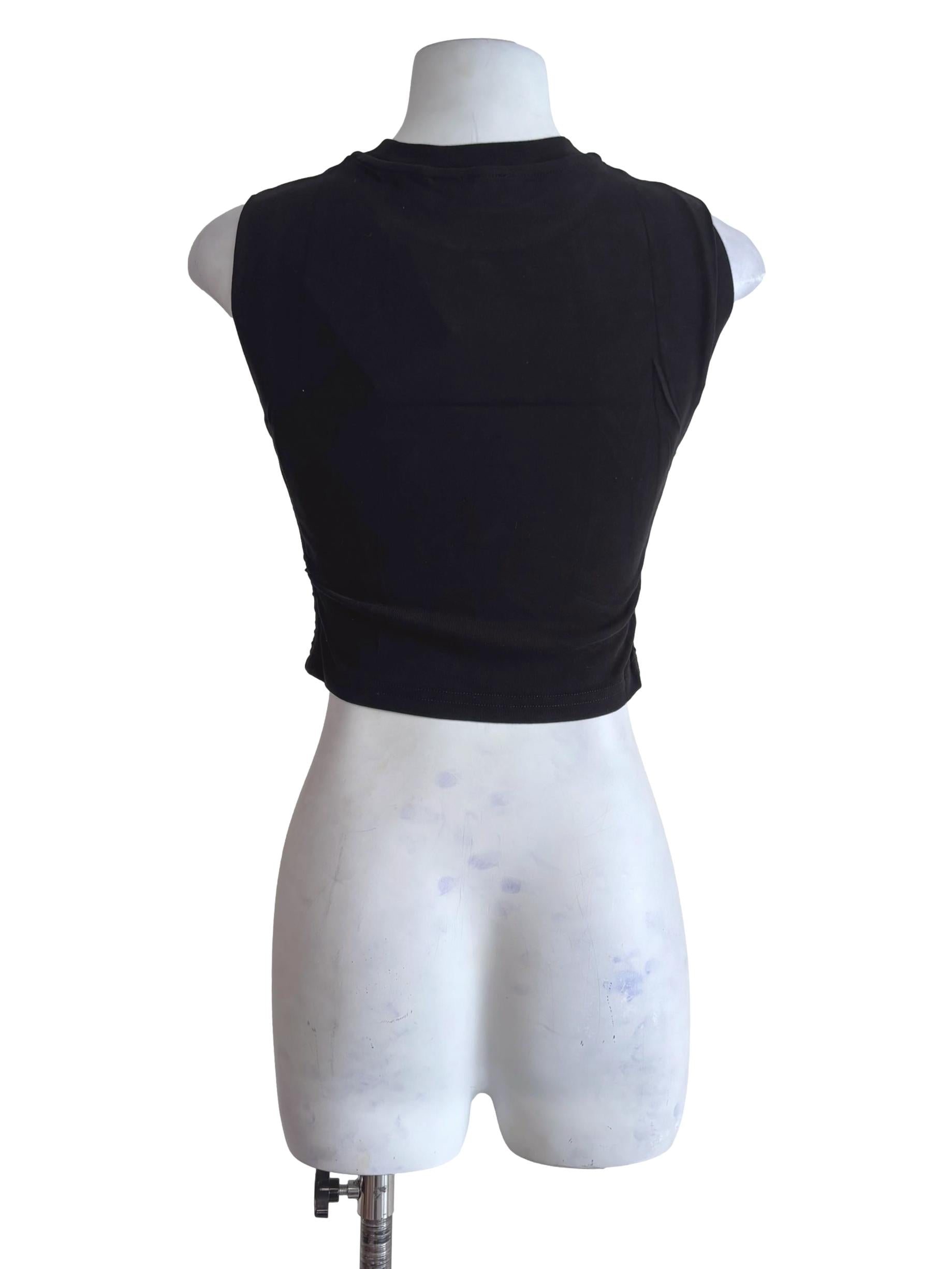 Black Knox Ruched Side Basic Top