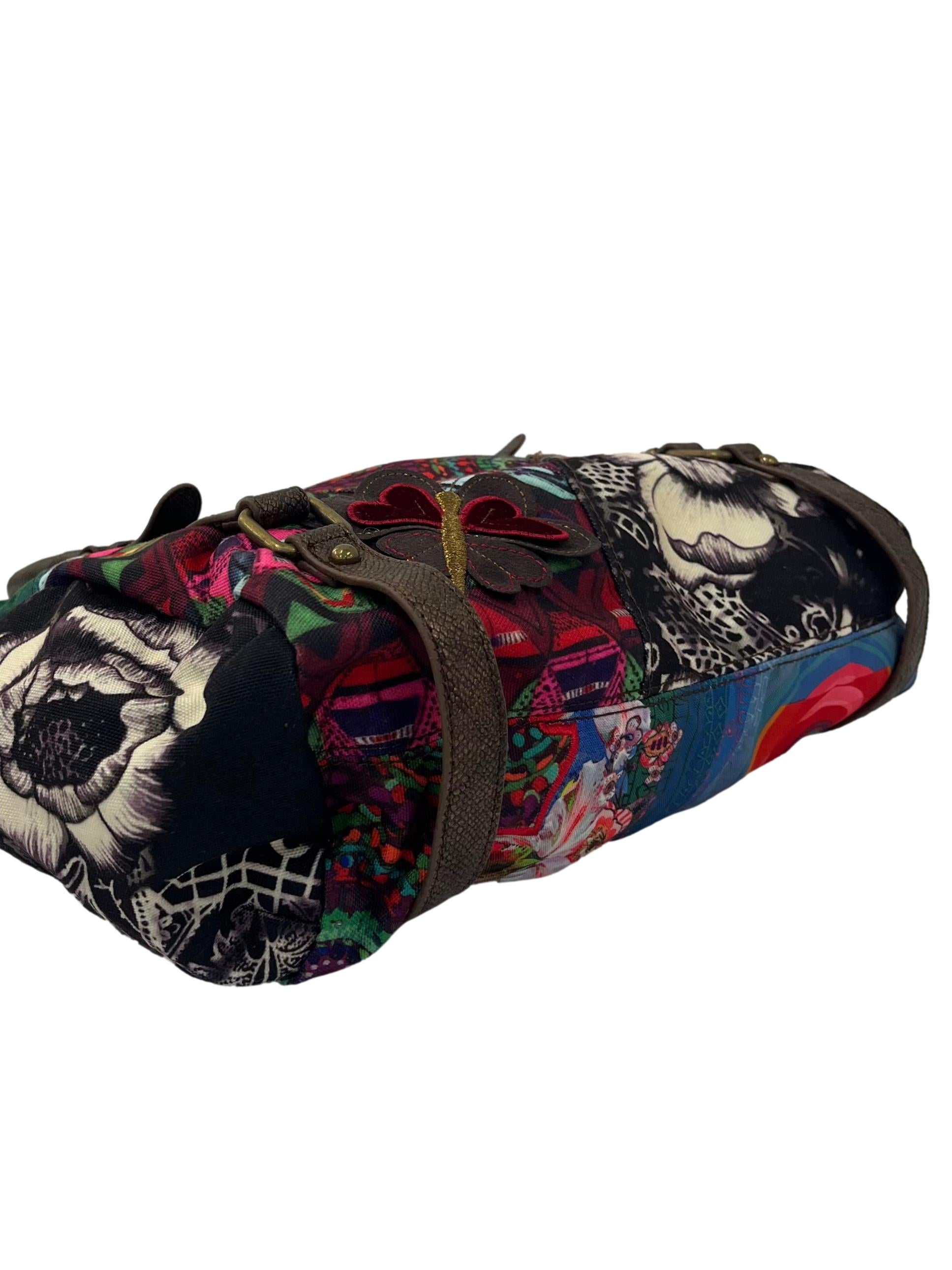 Multi Colour Printed Shoulder Bag With Detachable Shoulder Strap