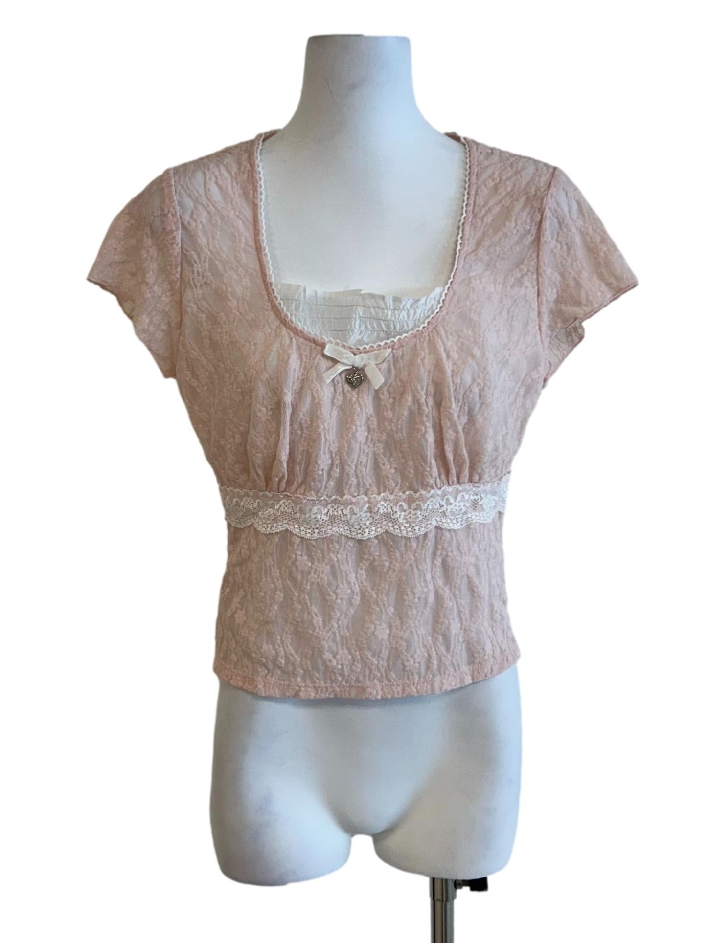 Baby Pink Lace Top