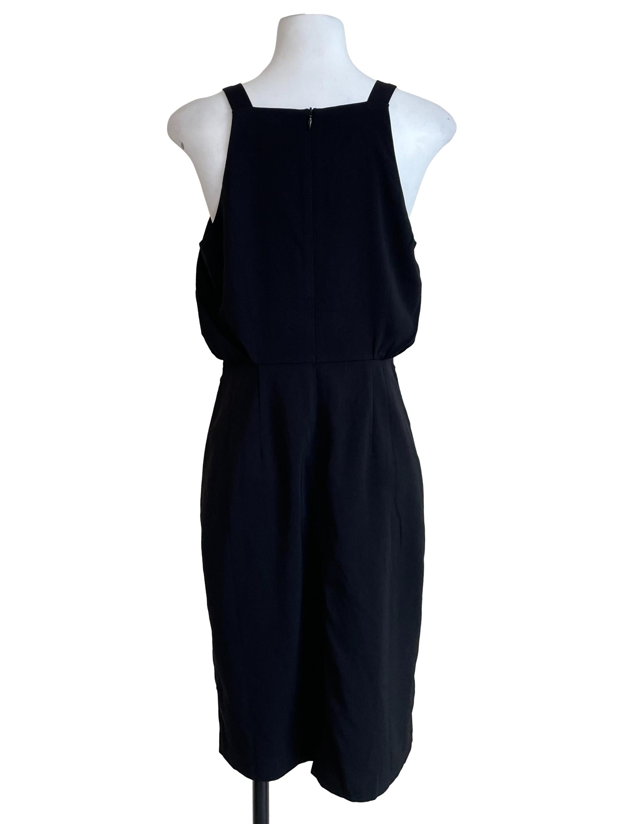 Black Pegged Overlay Dress