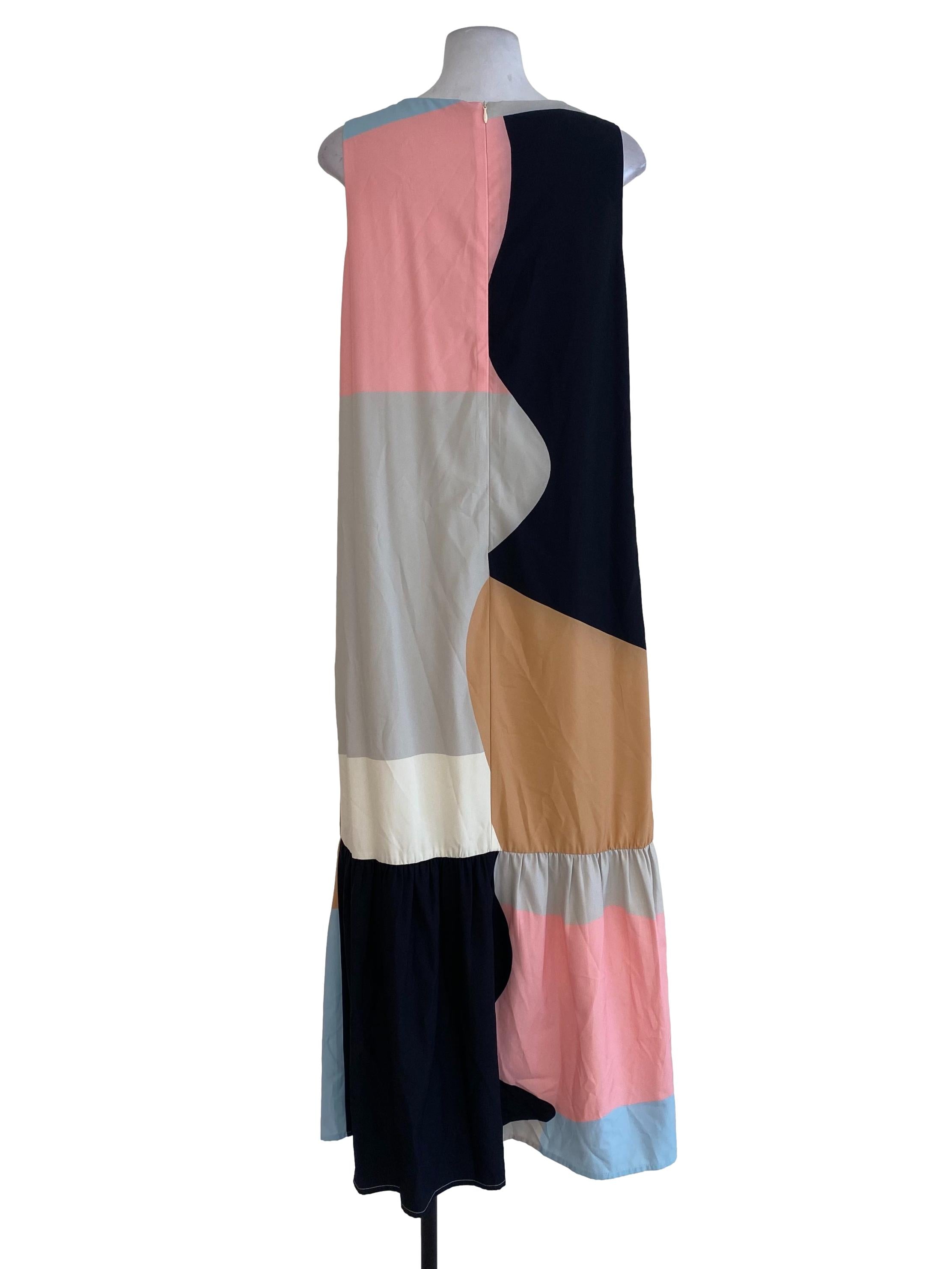 Beige Abstract Shift Dress