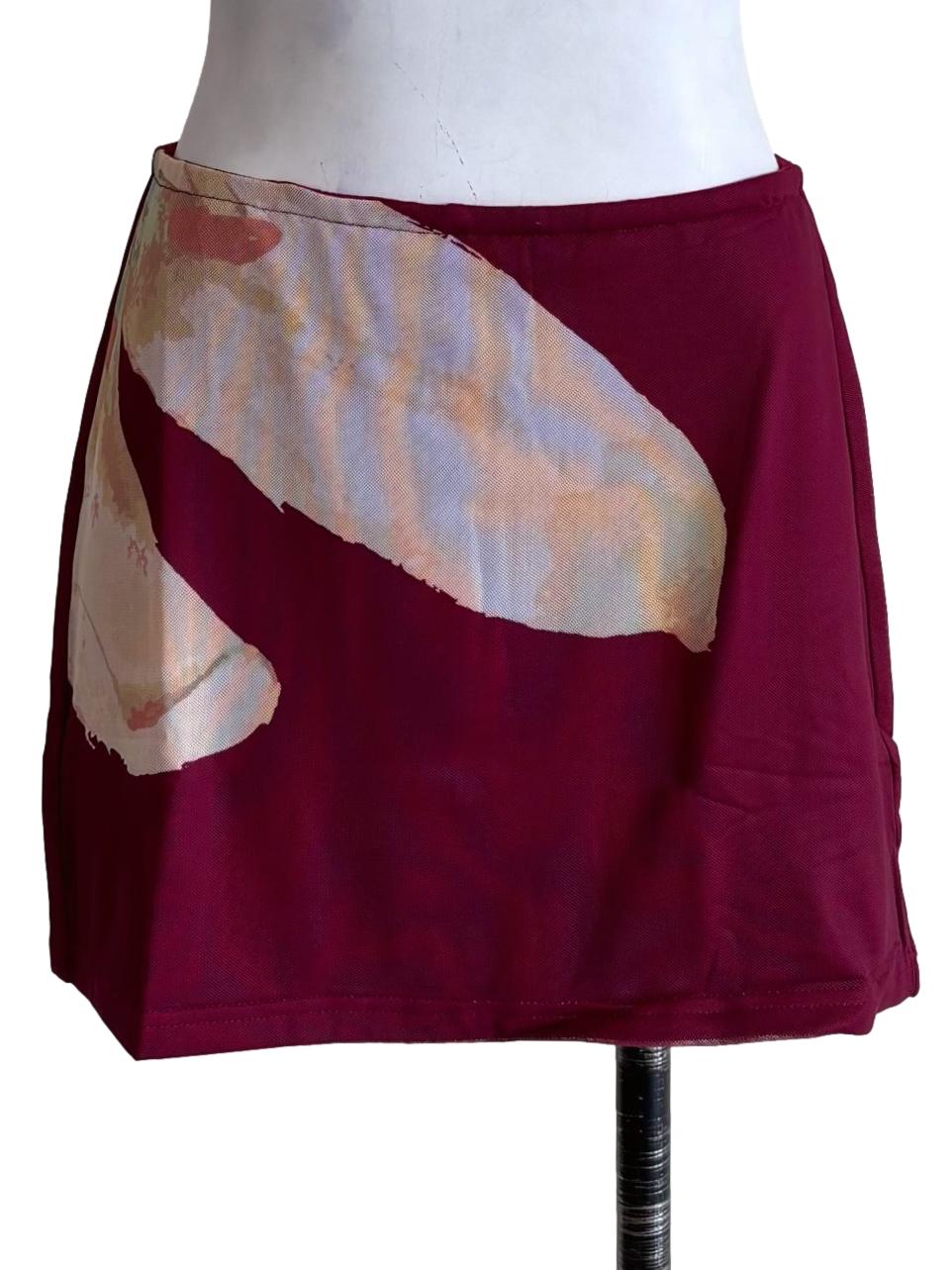 Red Meranda Mesh Skorts