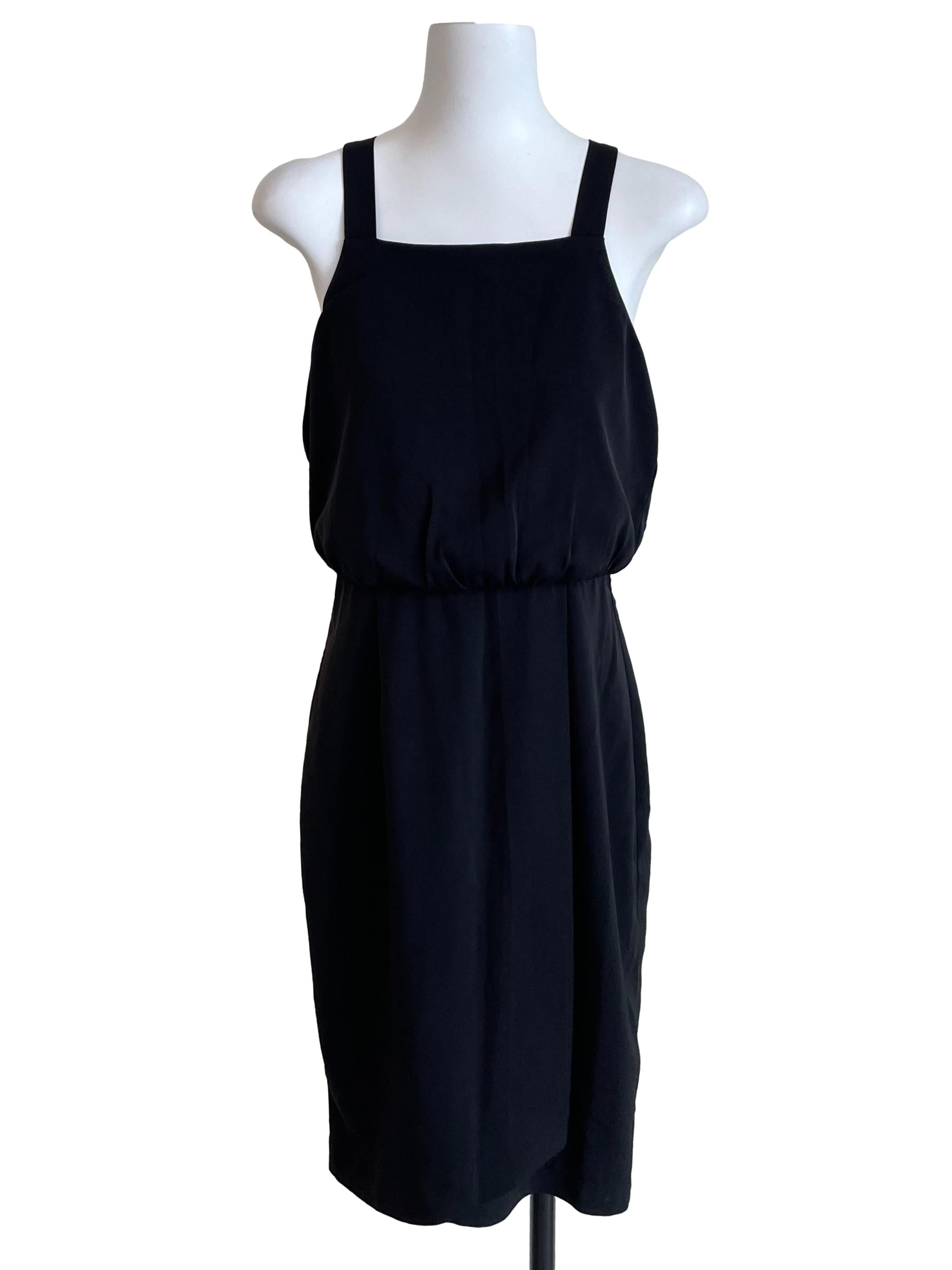 Black Pegged Overlay Dress