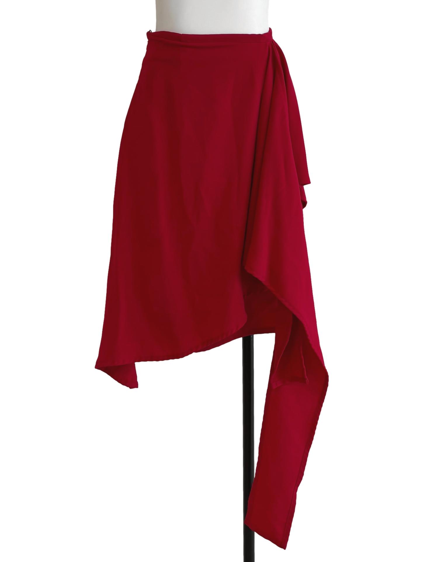 Crimson Red Knee Length Skirt