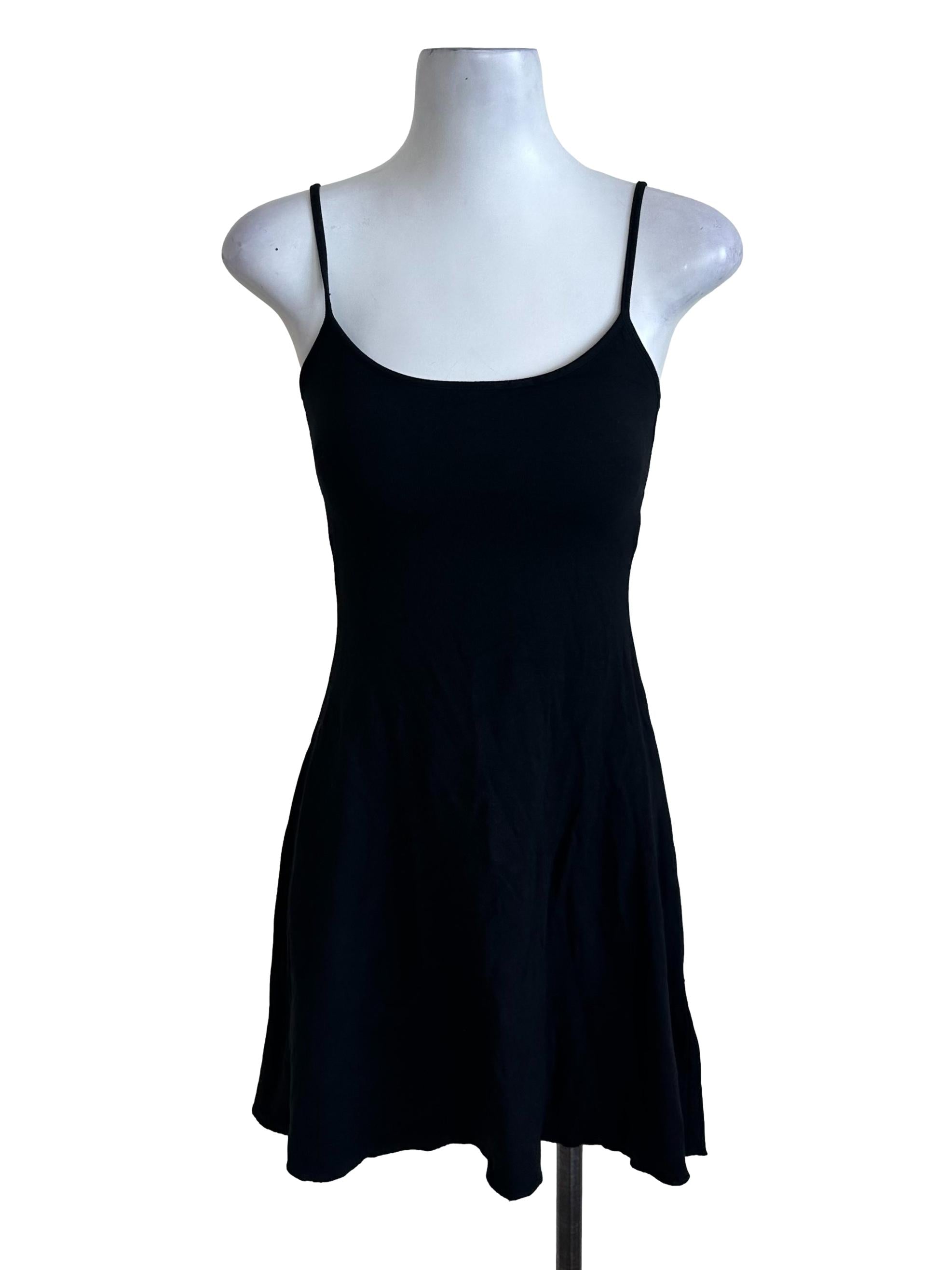 Onyx Black Scoop Spaghetti Strap Dress