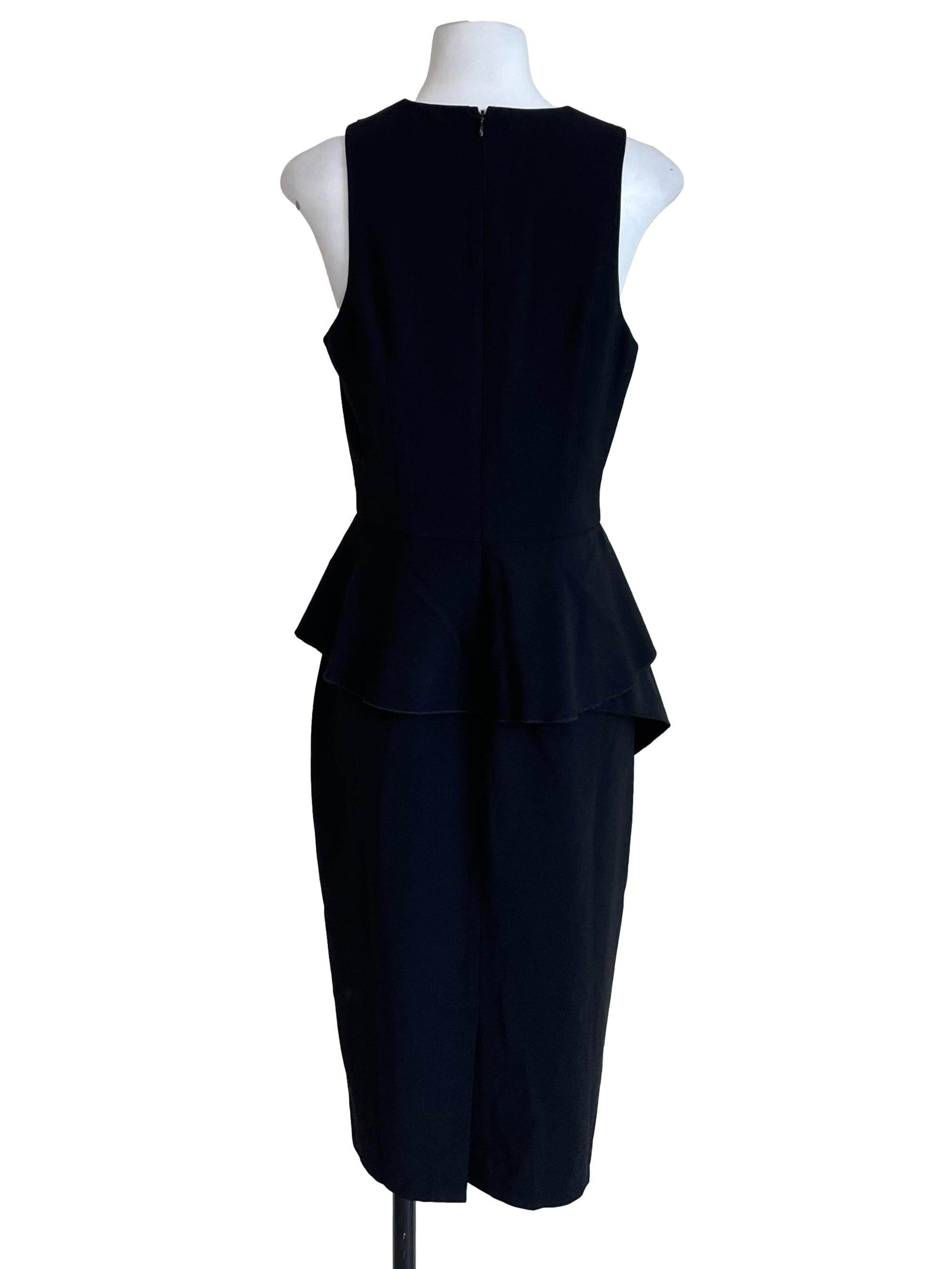 Black V Neck Peplum Dress