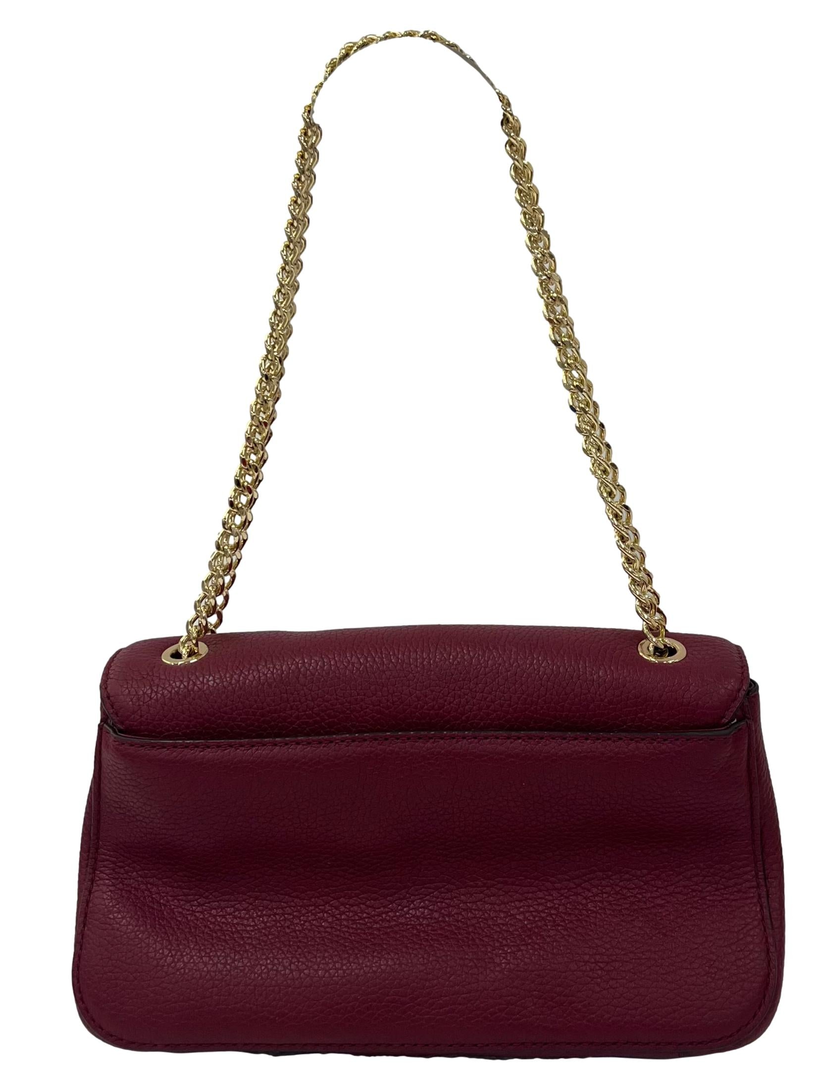 Maroon Shoulder Bag With Adjustable Chain Strap
