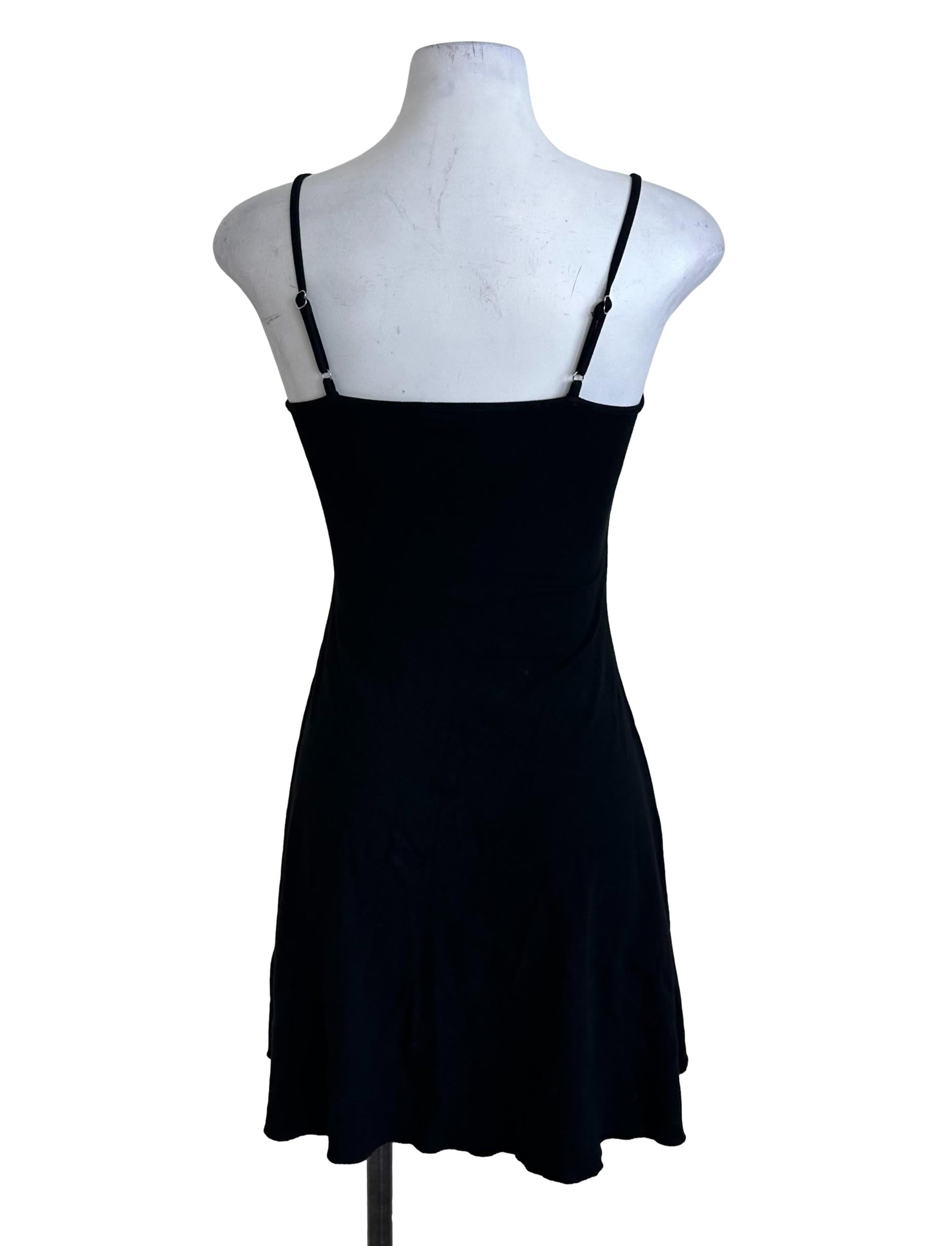 Onyx Black Scoop Spaghetti Strap Dress