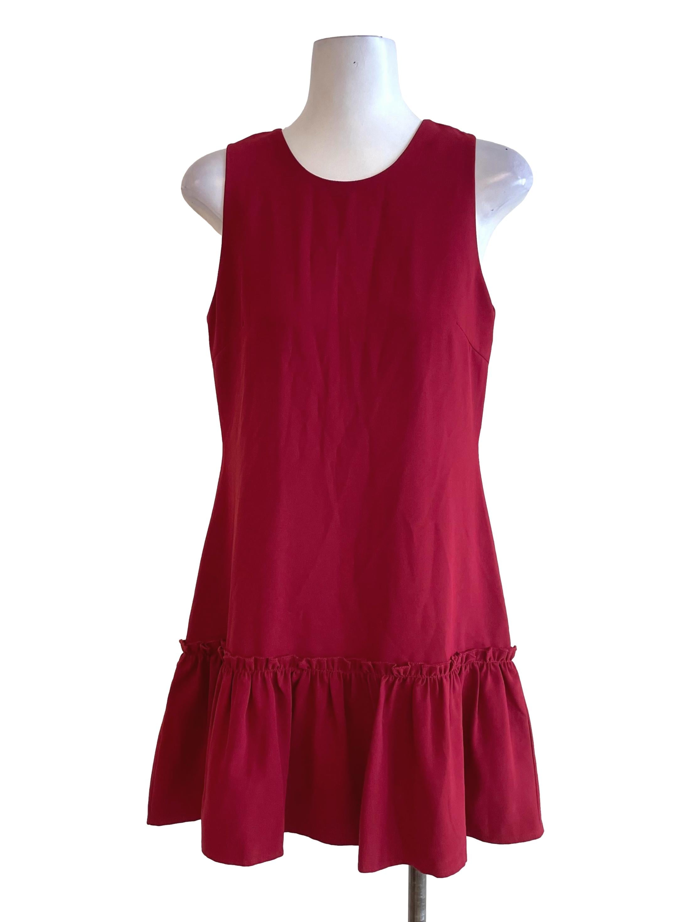 Cherry Red Ruffled Dress