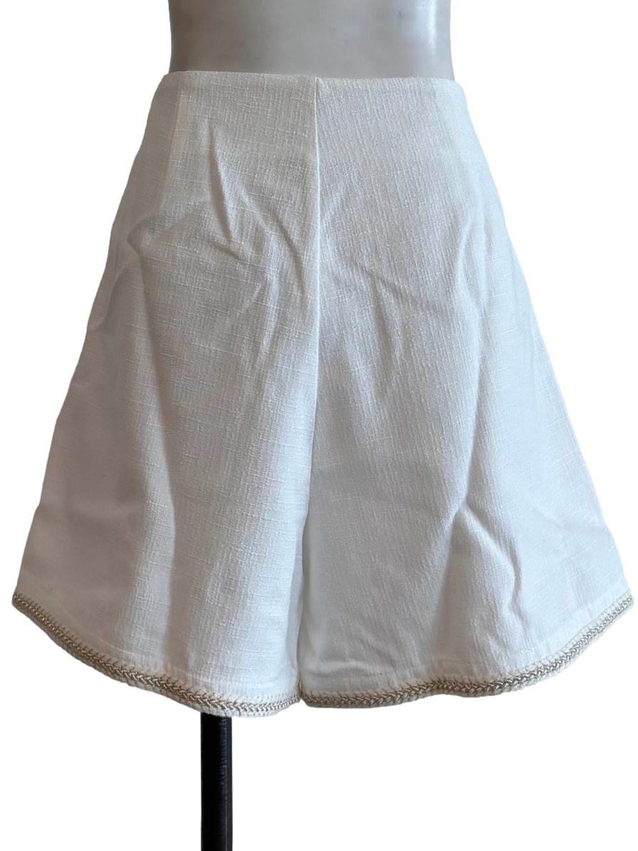 Powder White Tweed Shorts